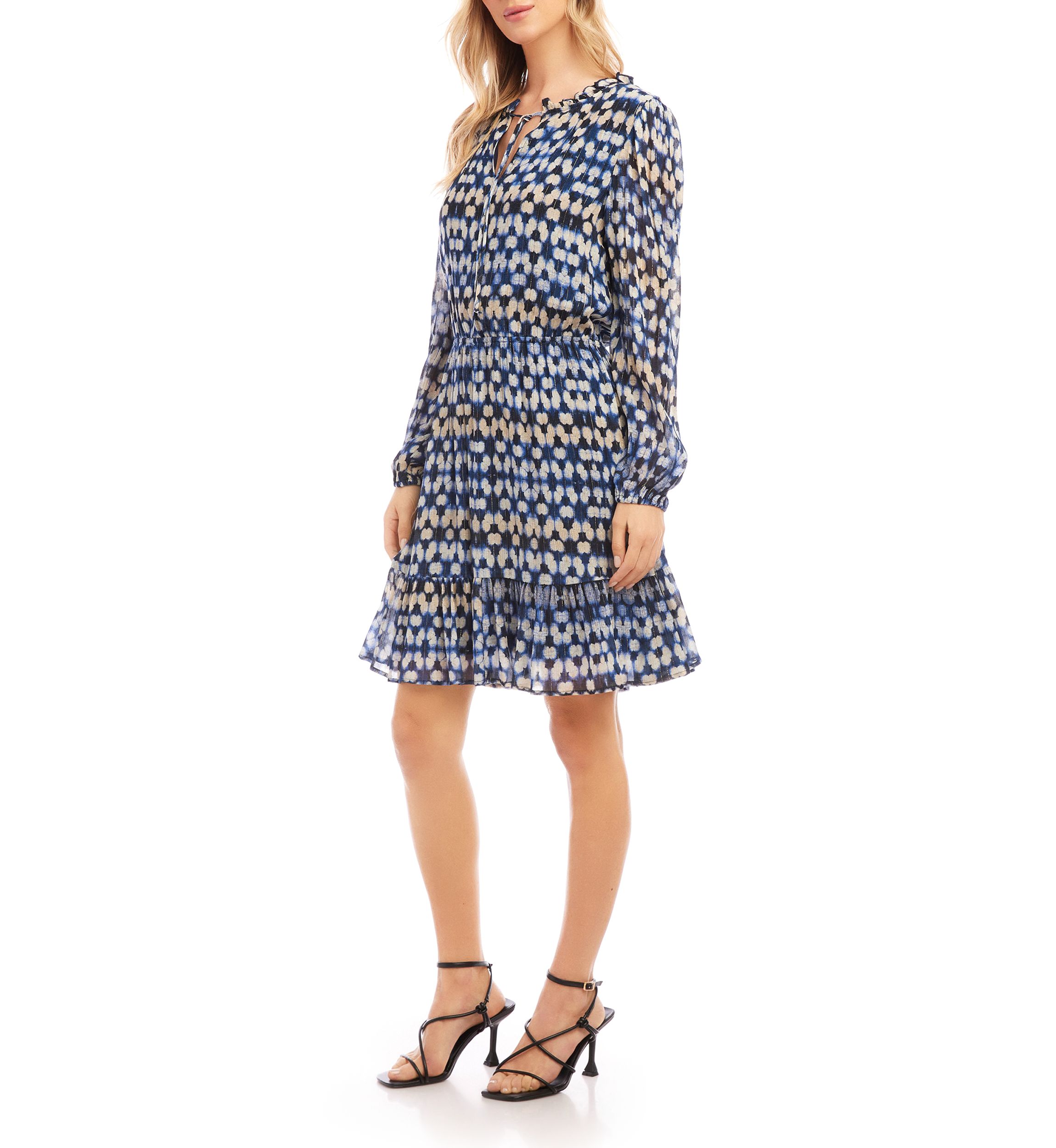 Womens Long Sleeve Tiered Dress