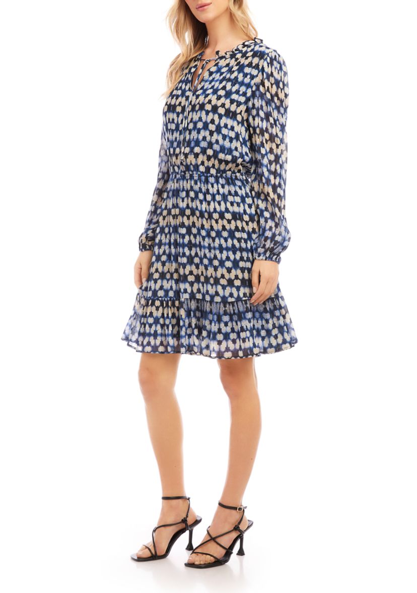 Womens Long Sleeve Tiered Dress