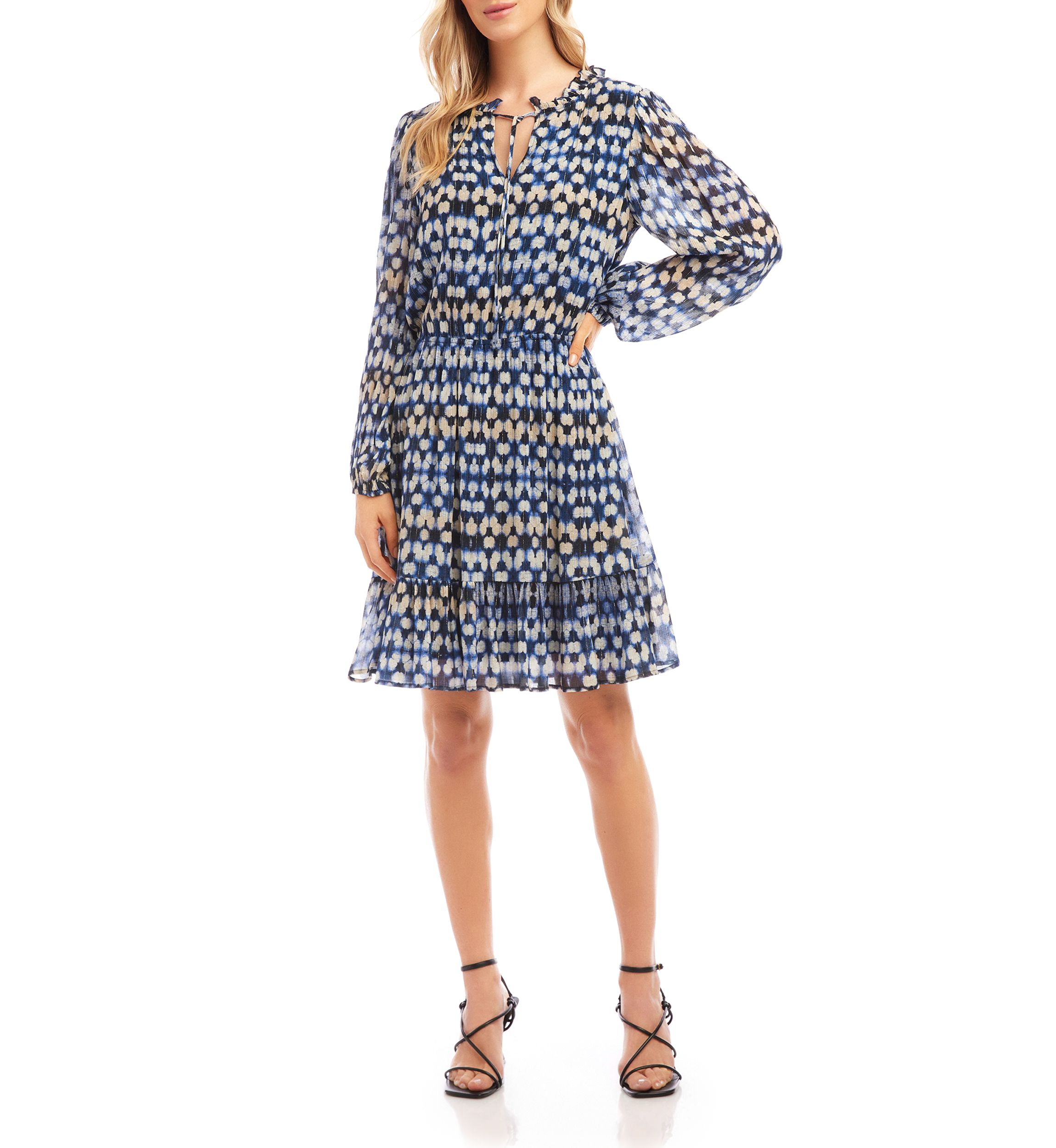 Womens Long Sleeve Tiered Dress