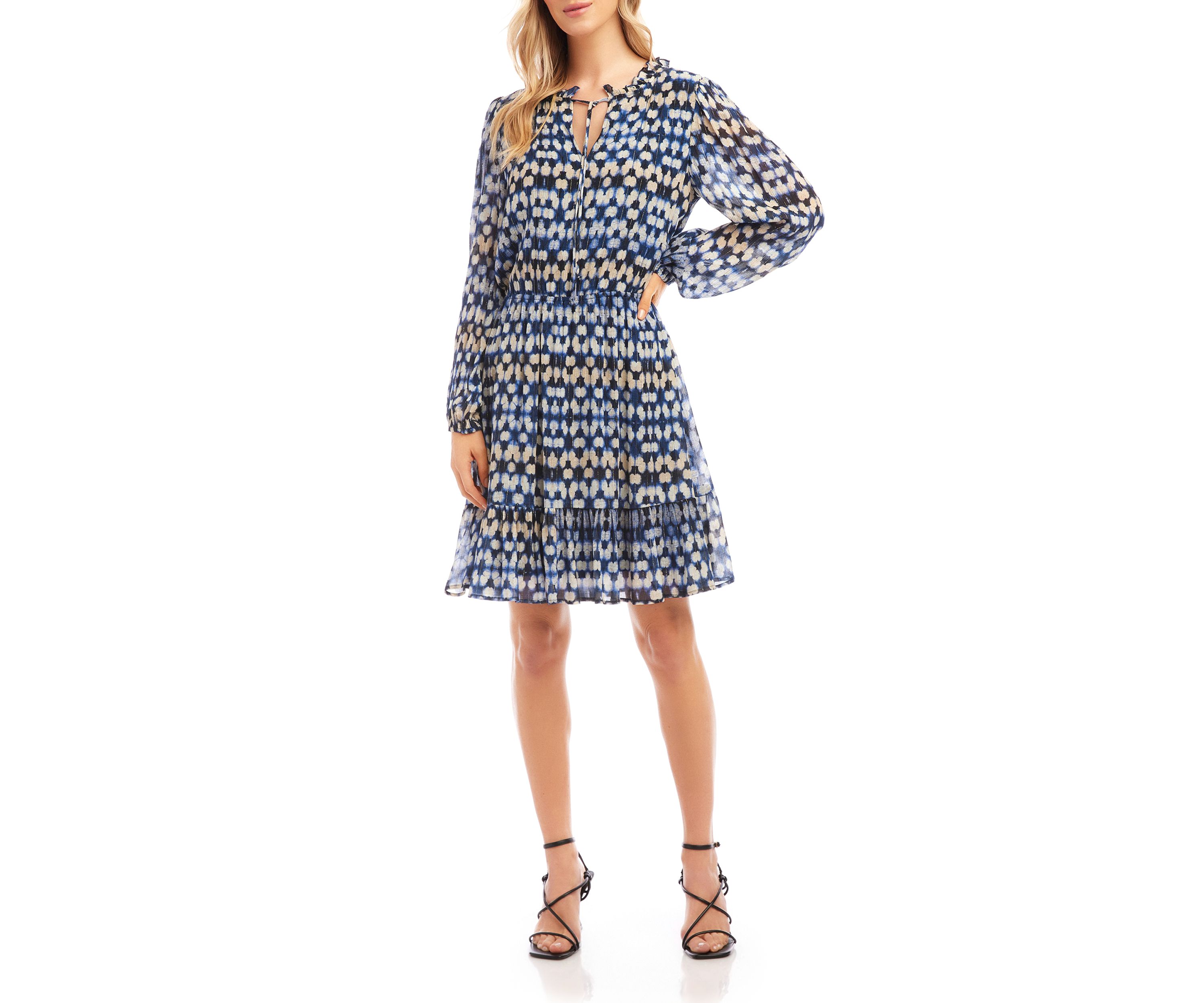 Womens Long Sleeve Tiered Dress