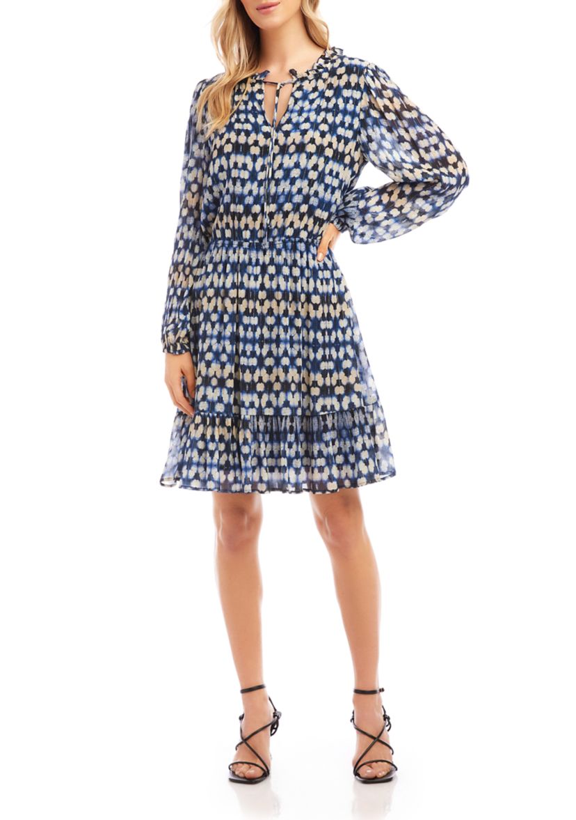 Womens Long Sleeve Tiered Dress