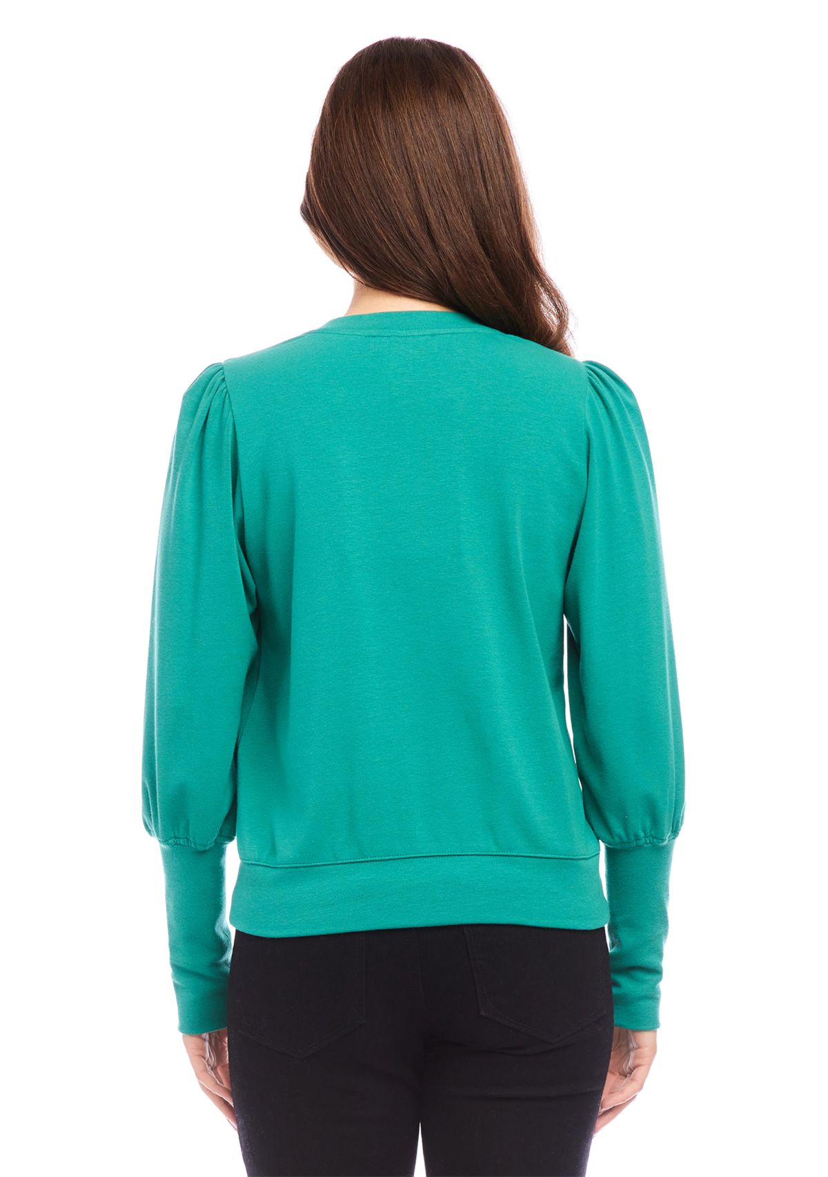 Womens V-Neck Bishop Sleeve Top