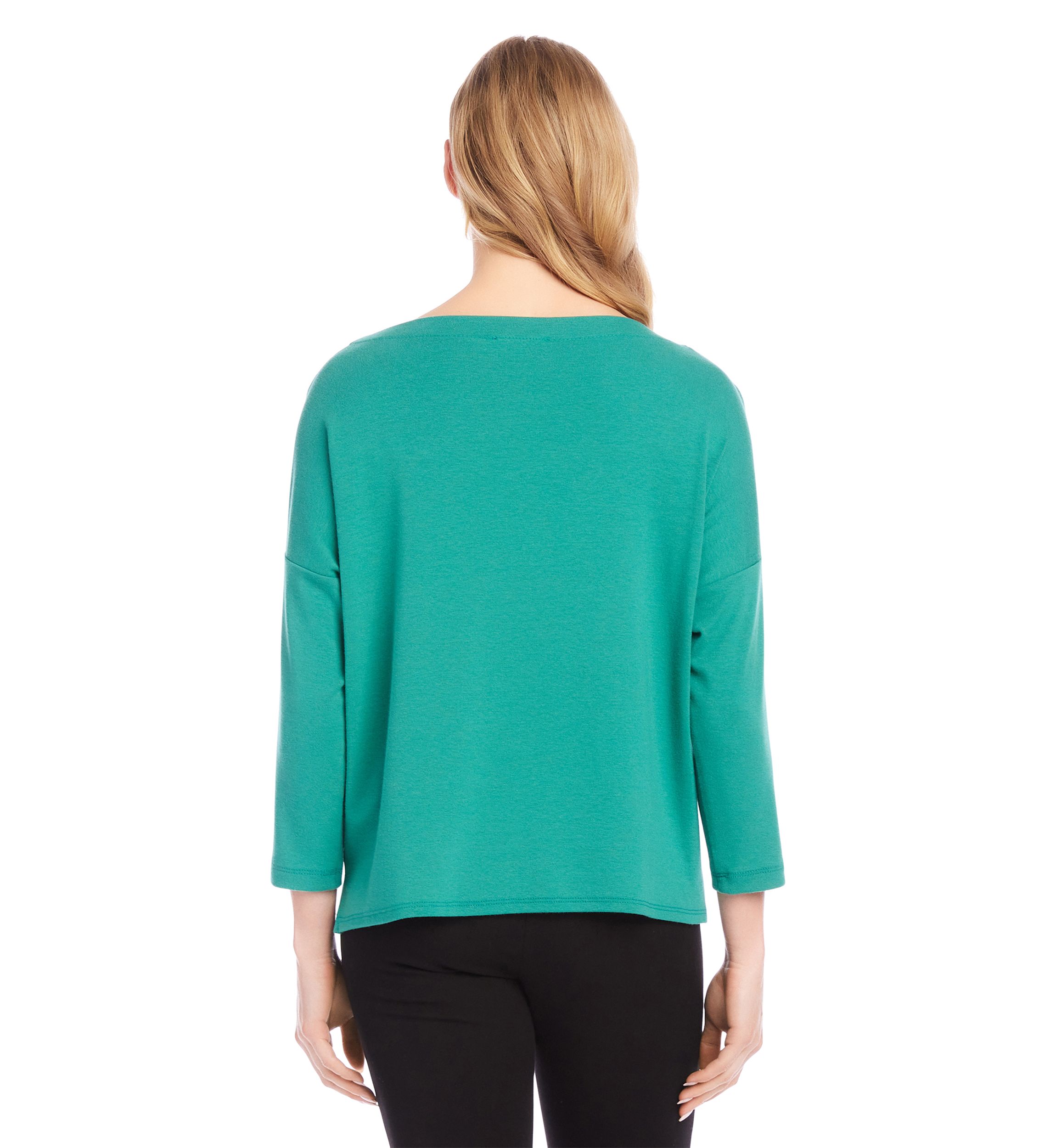 Petite Solid Boat Neck Top
