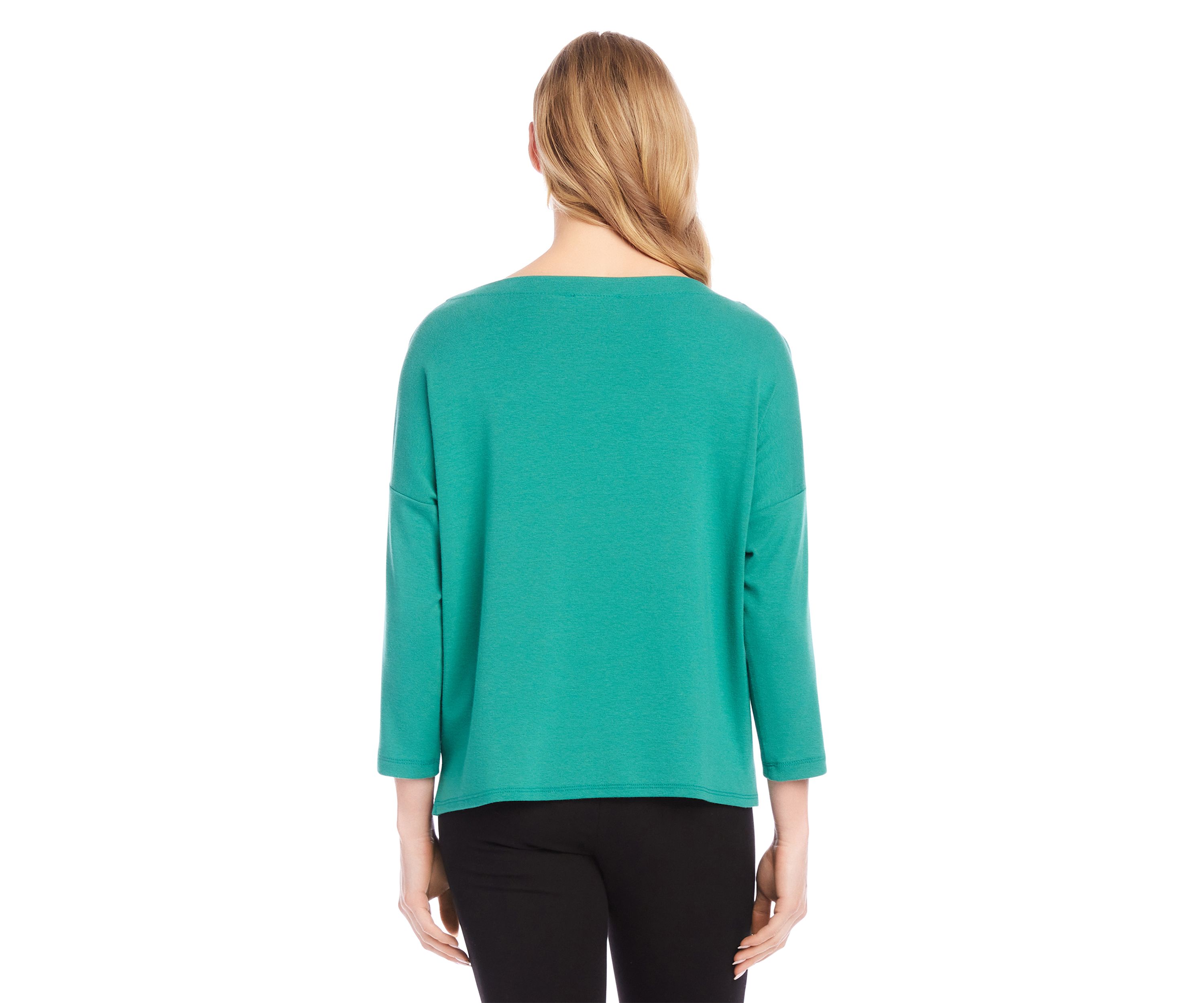 Petite Solid Boat Neck Top