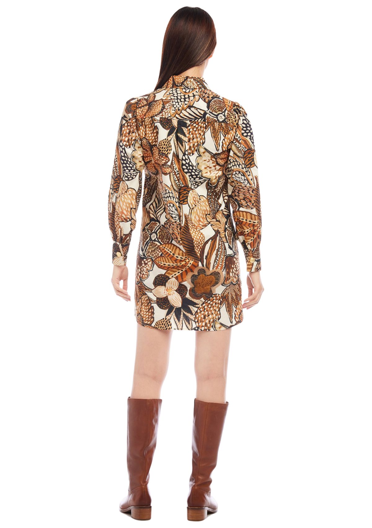 Womens Blouson Sleeve Shirtdress