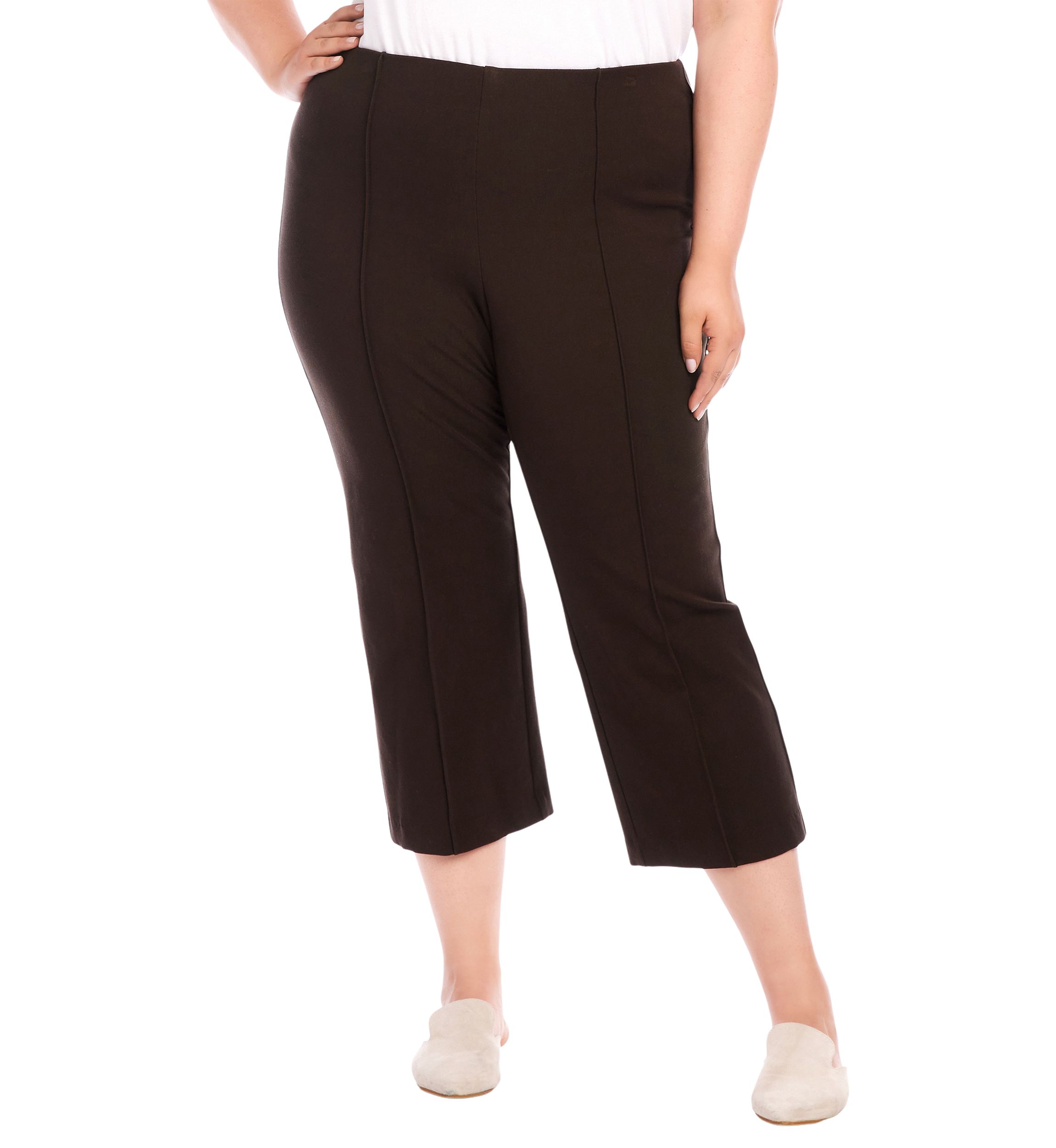 Plus Size Cropped Pintuck Pants