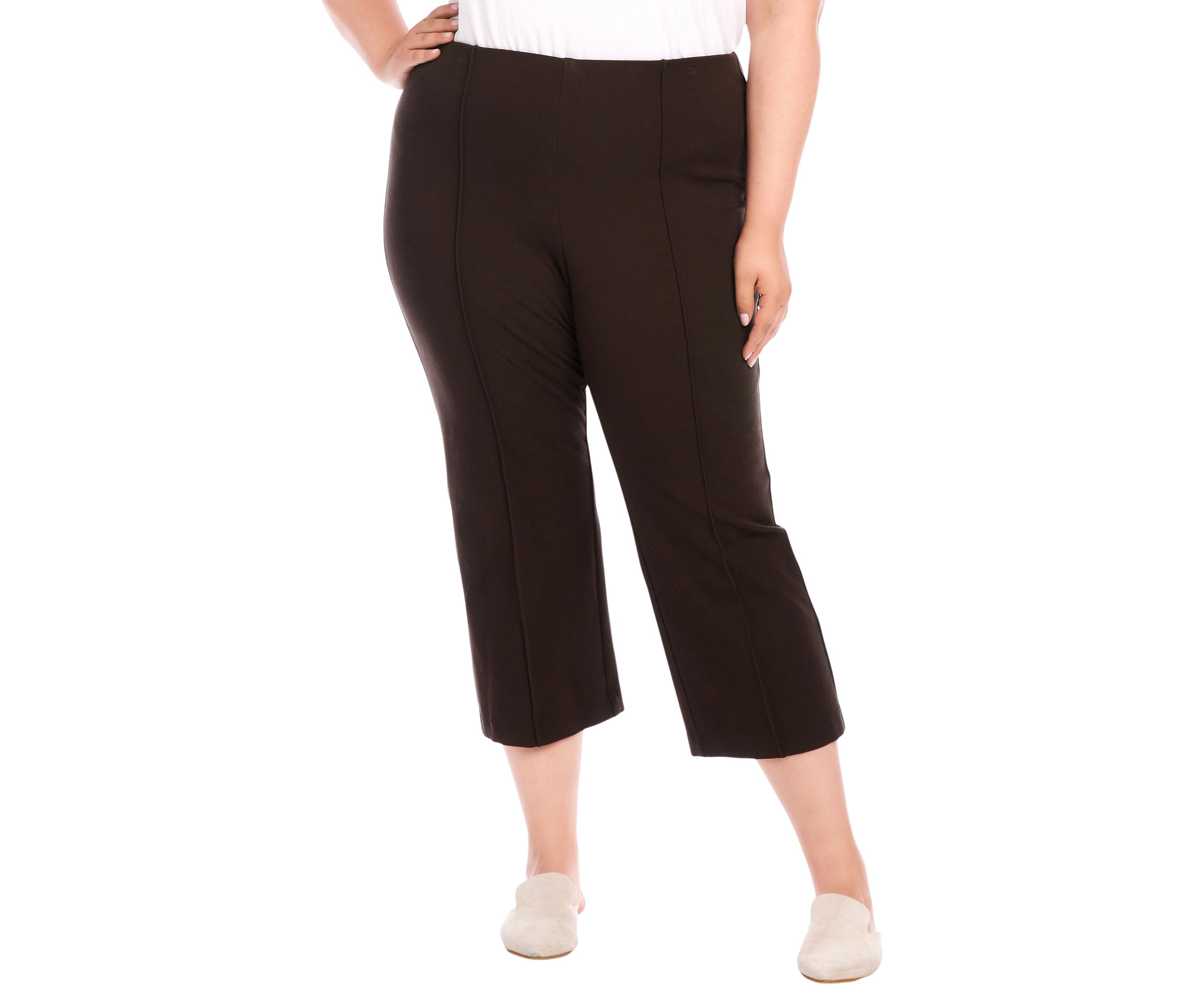 Plus Size Cropped Pintuck Pants