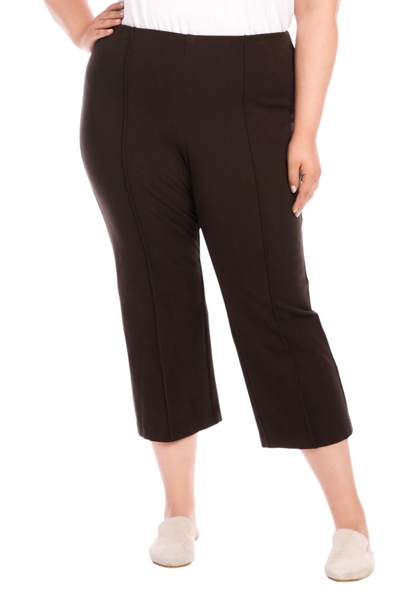 Plus Size Cropped Pintuck Pants