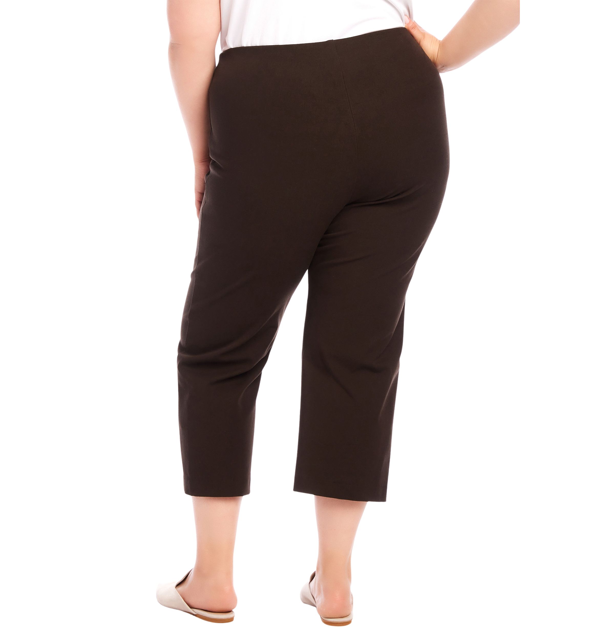 Plus Size Cropped Pintuck Pants