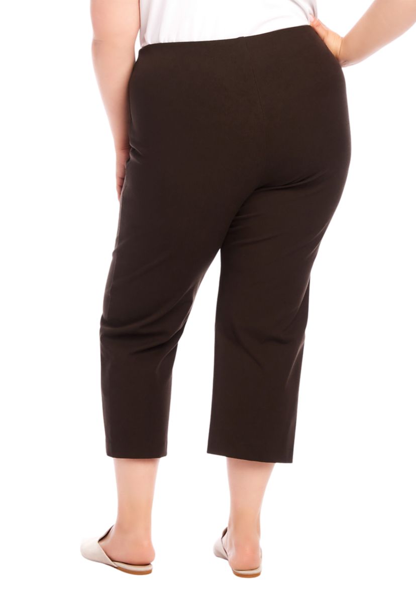 Plus Size Cropped Pintuck Pants