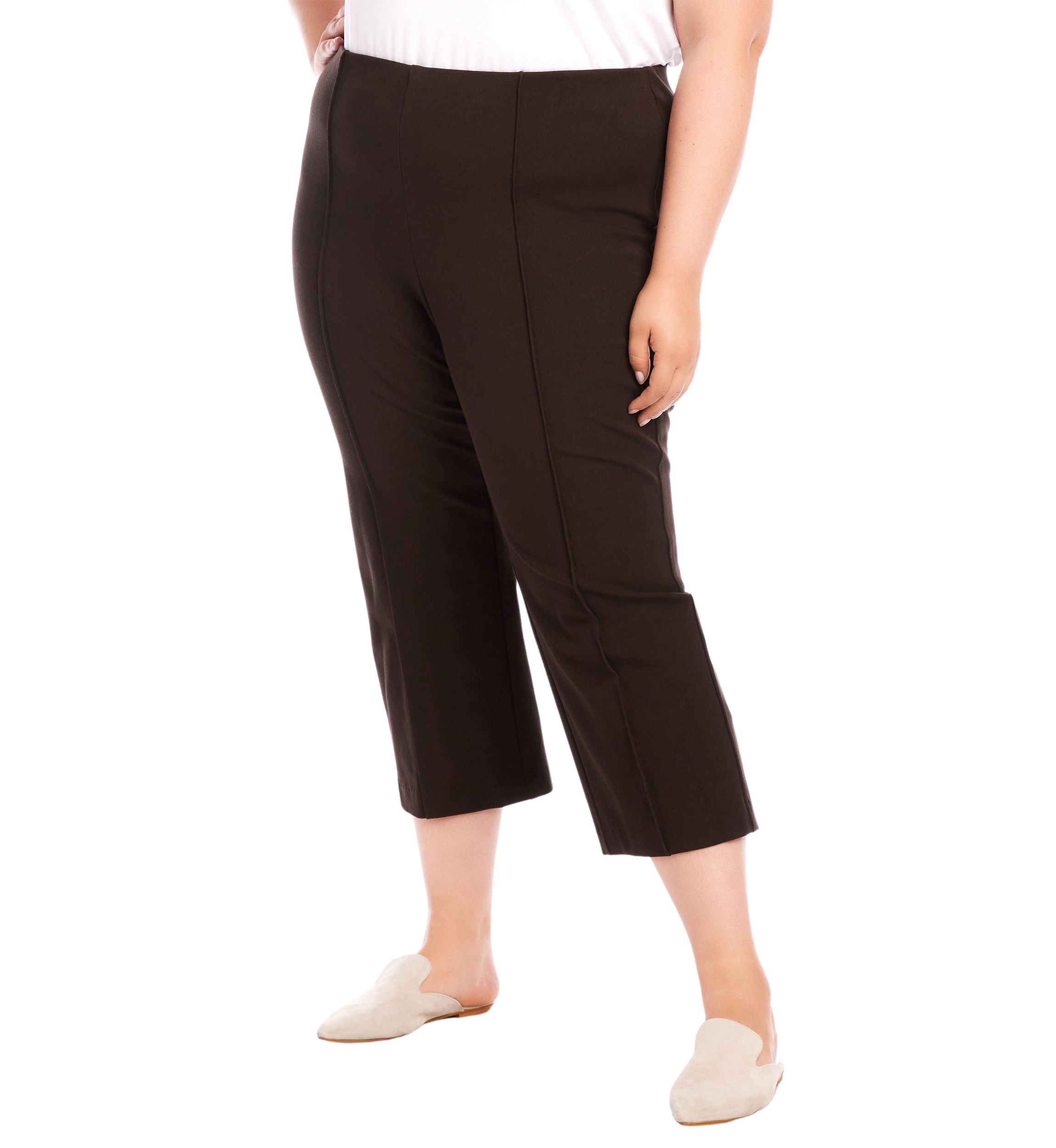 Plus Size Cropped Pintuck Pants