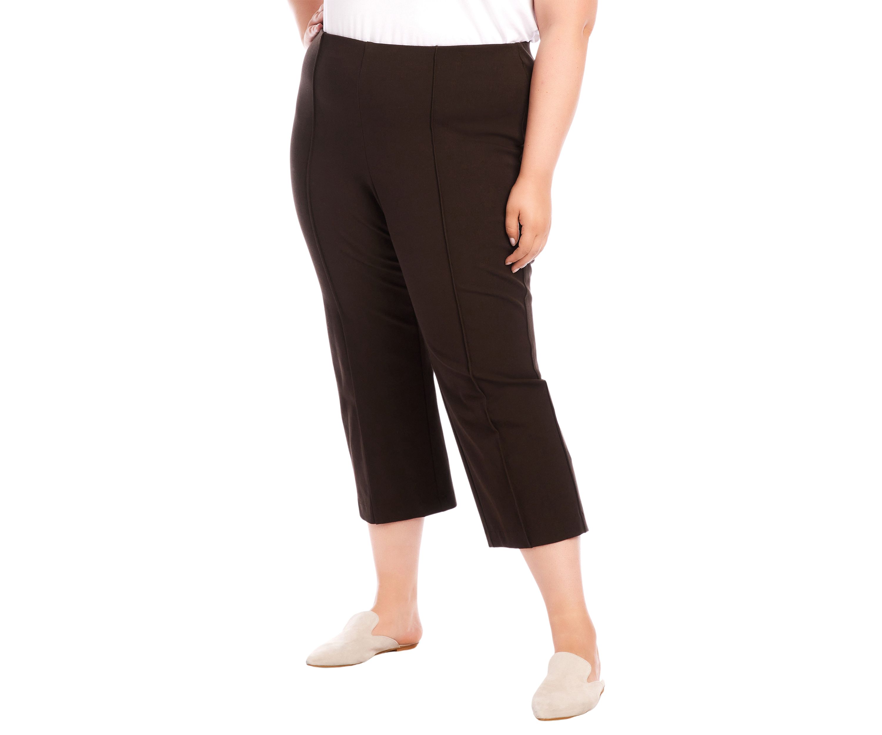 Plus Size Cropped Pintuck Pants