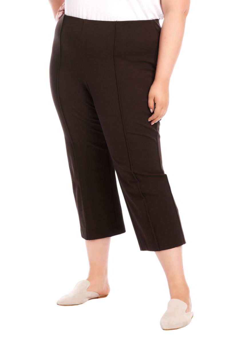 Plus Size Cropped Pintuck Pants