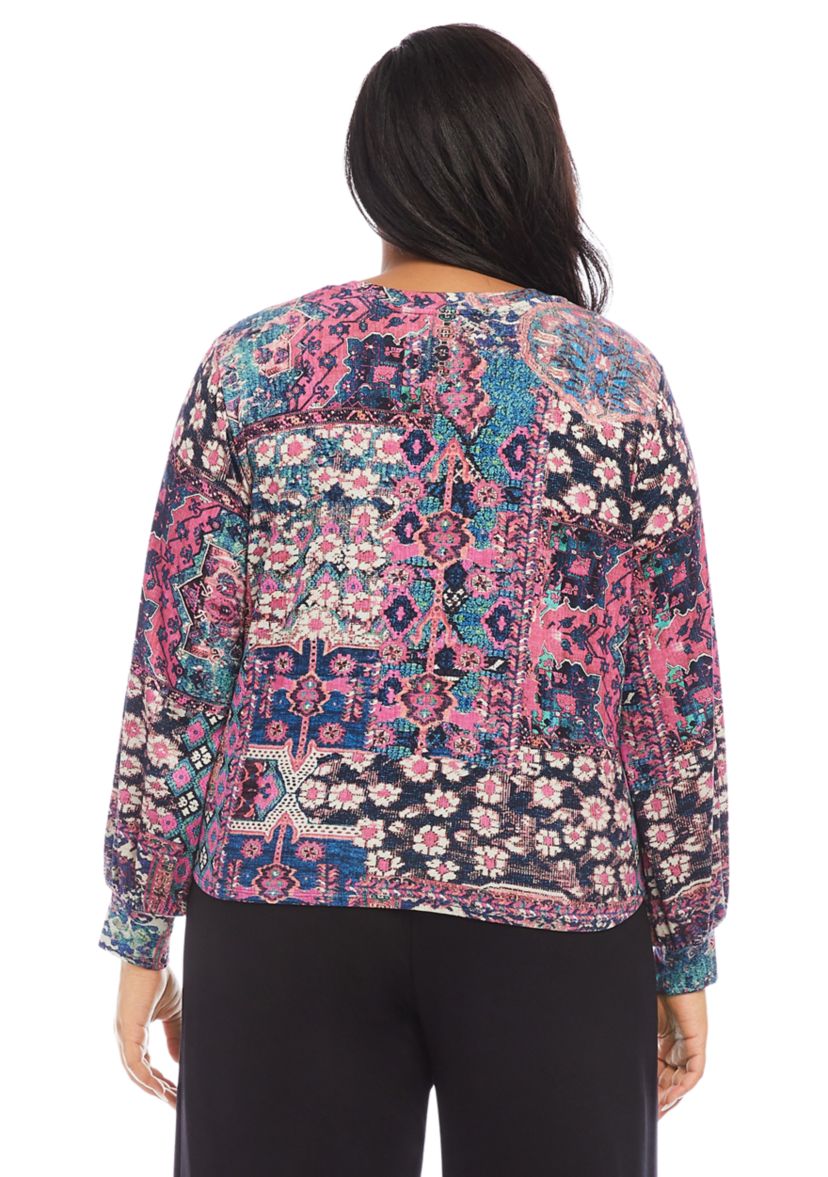 Plus Size Drape Front Top