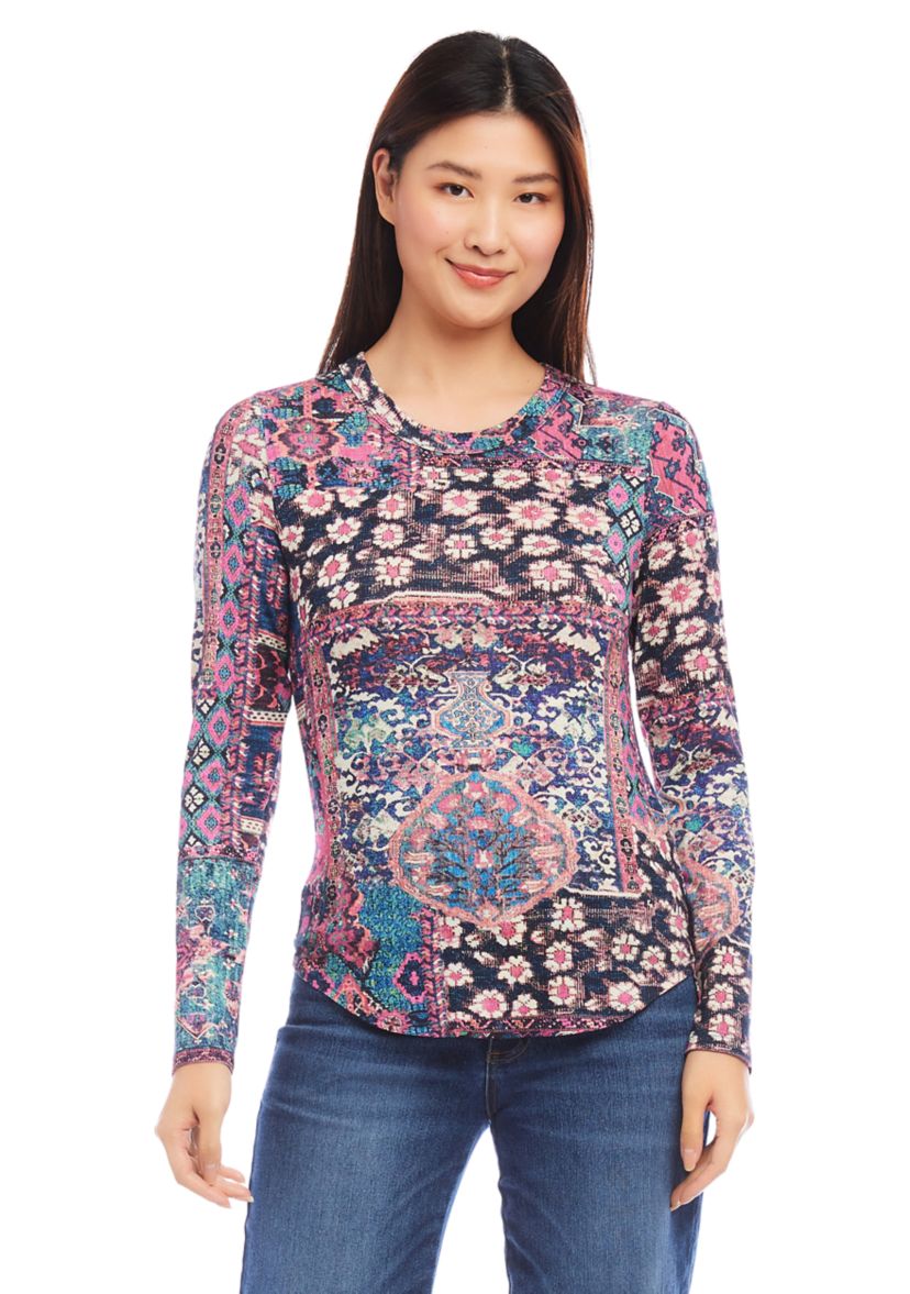 Womens Long Sleeve Crew Neck Top