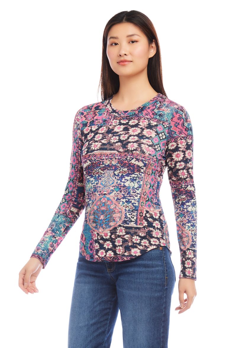 Womens Long Sleeve Crew Neck Top