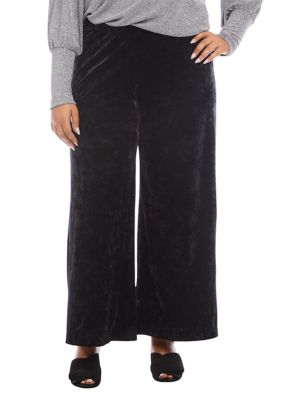 Karen Kane Women's Plus Size Crushed Velvet Pants, 3X