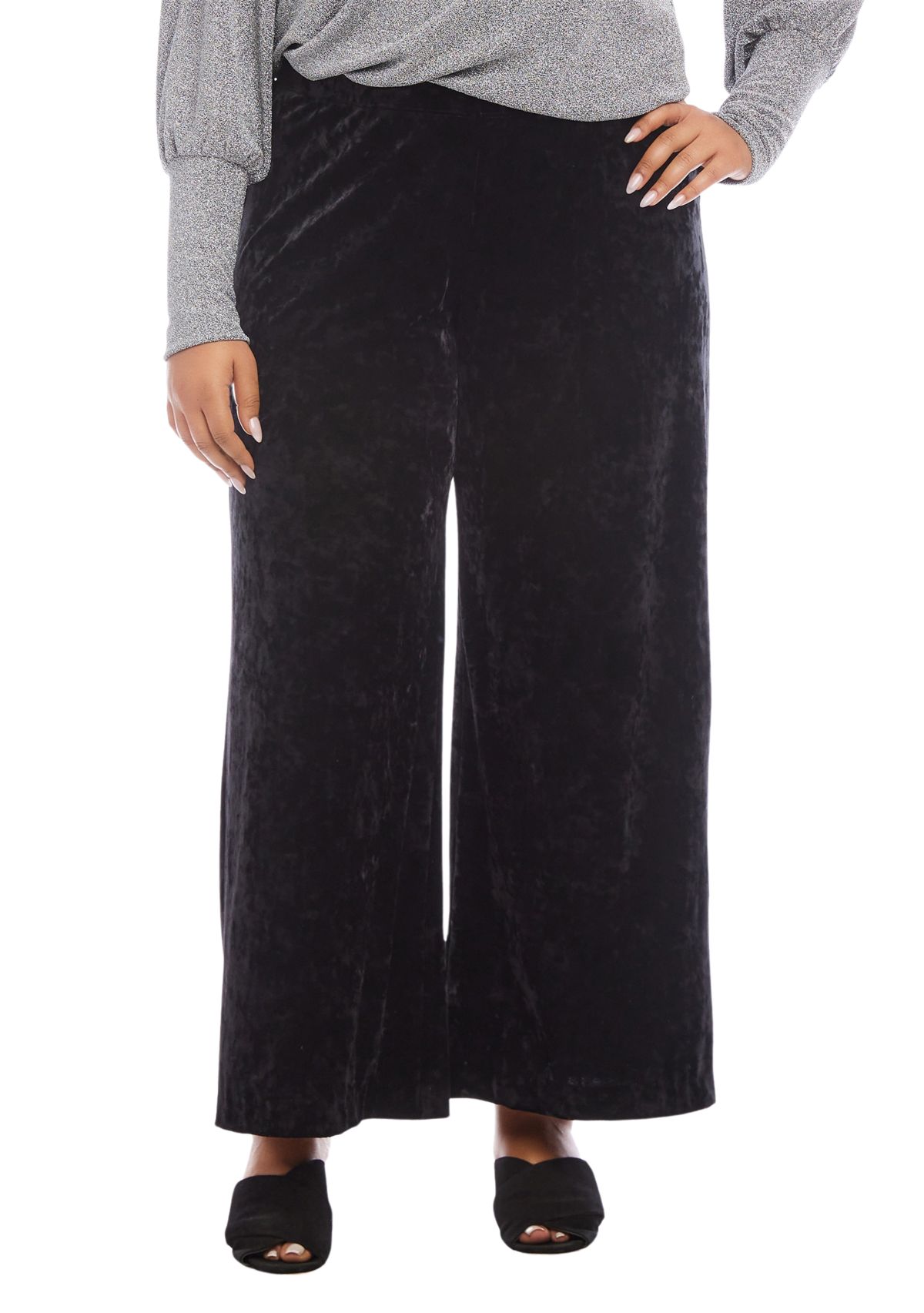 Plus Size Crushed Velvet Pants