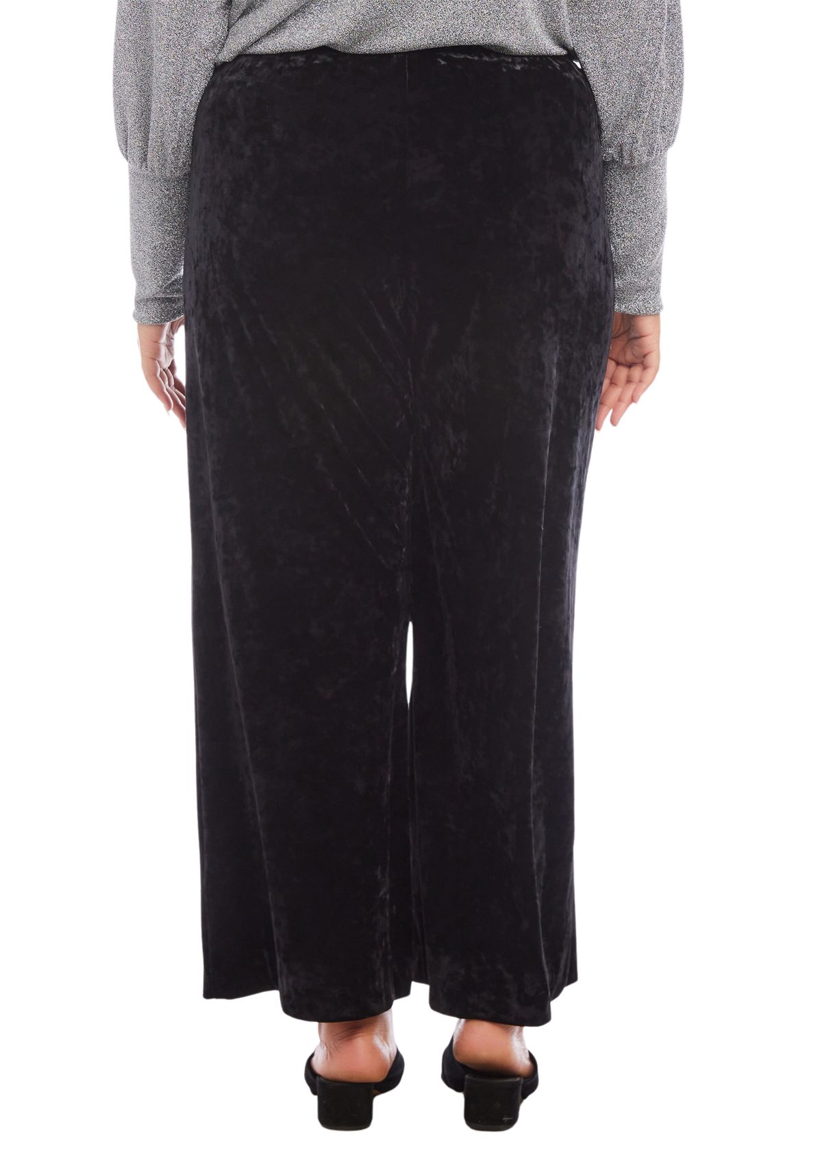 Plus Size Crushed Velvet Pants