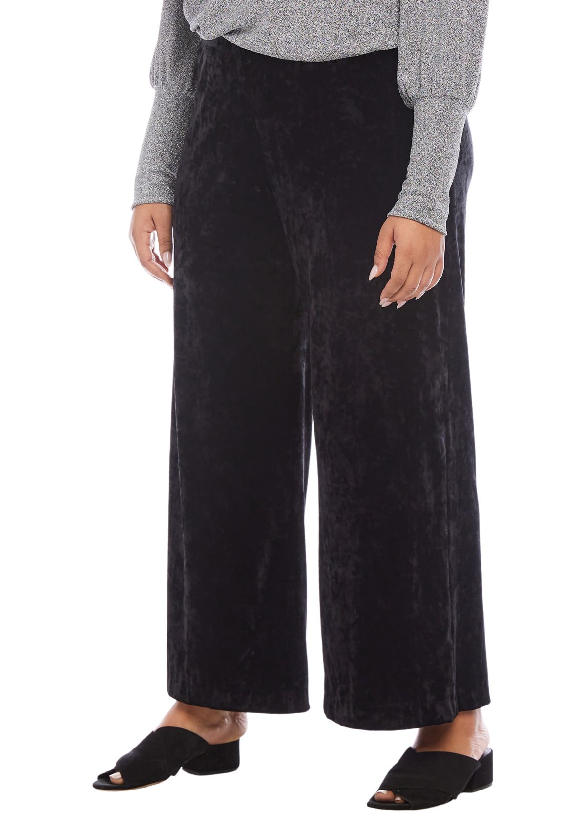 Plus Size Crushed Velvet Pants