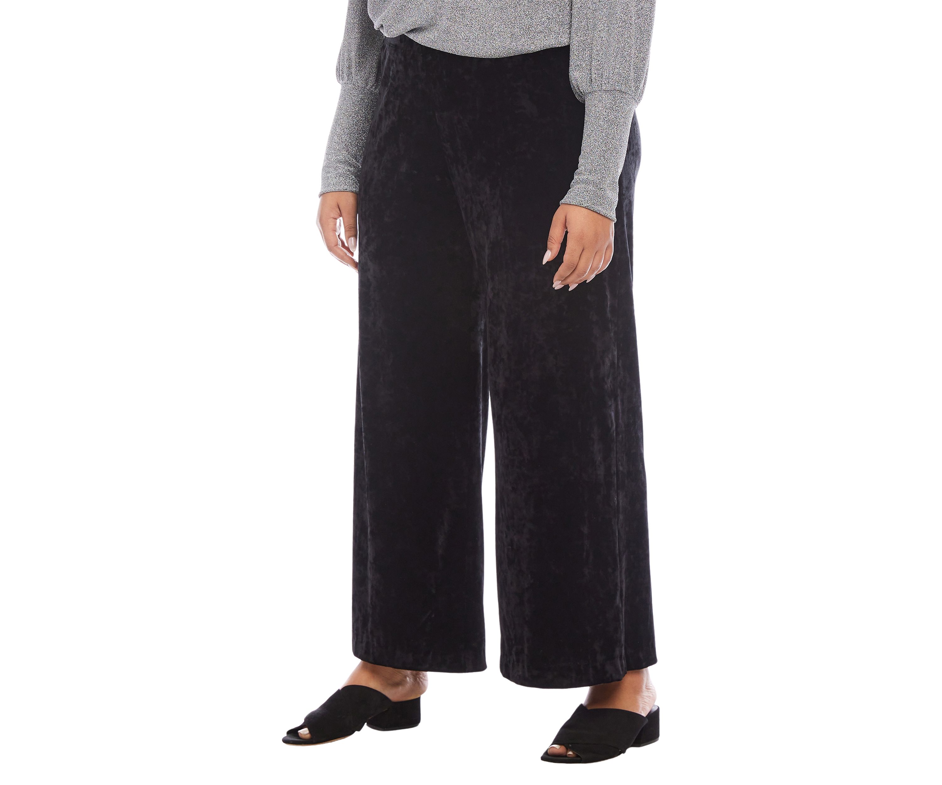 Plus Size Crushed Velvet Pants