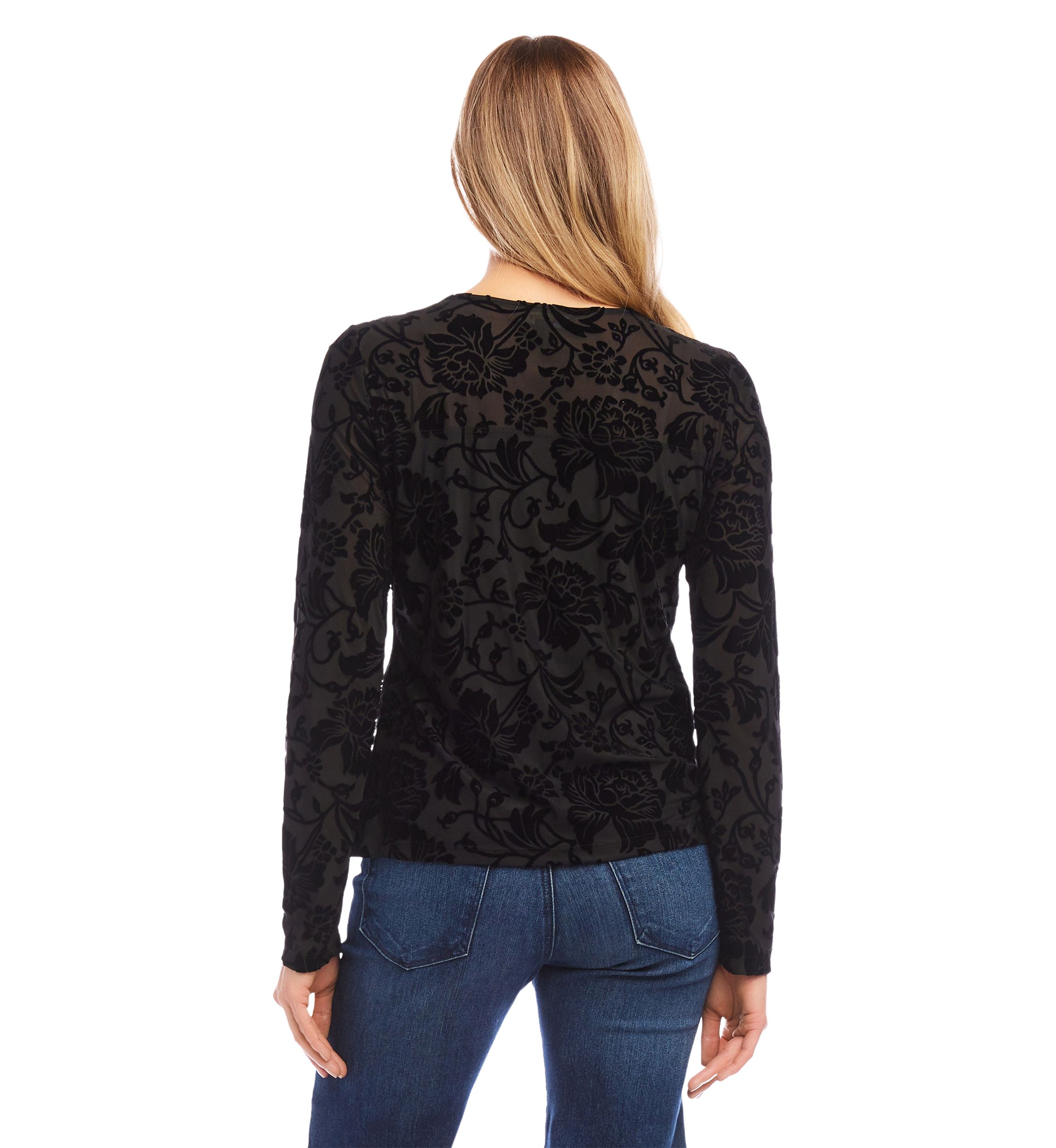 Petite Size Velvet Burnout Top