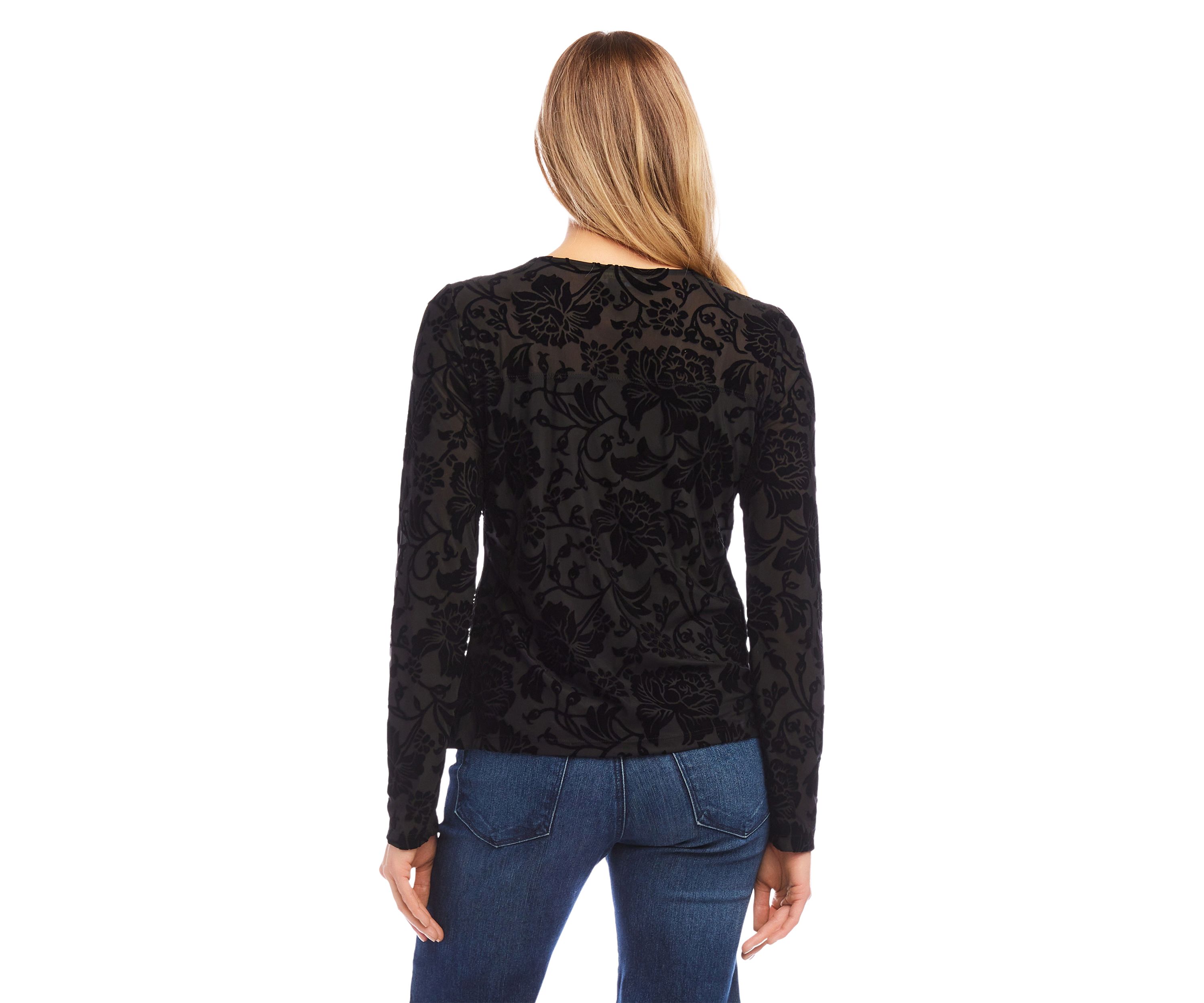 Petite Size Velvet Burnout Top