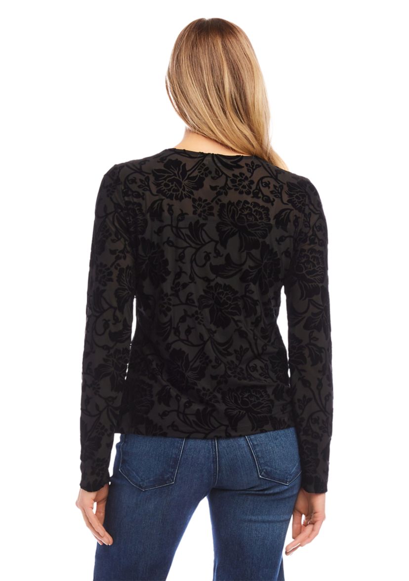Petite Size Velvet Burnout Top