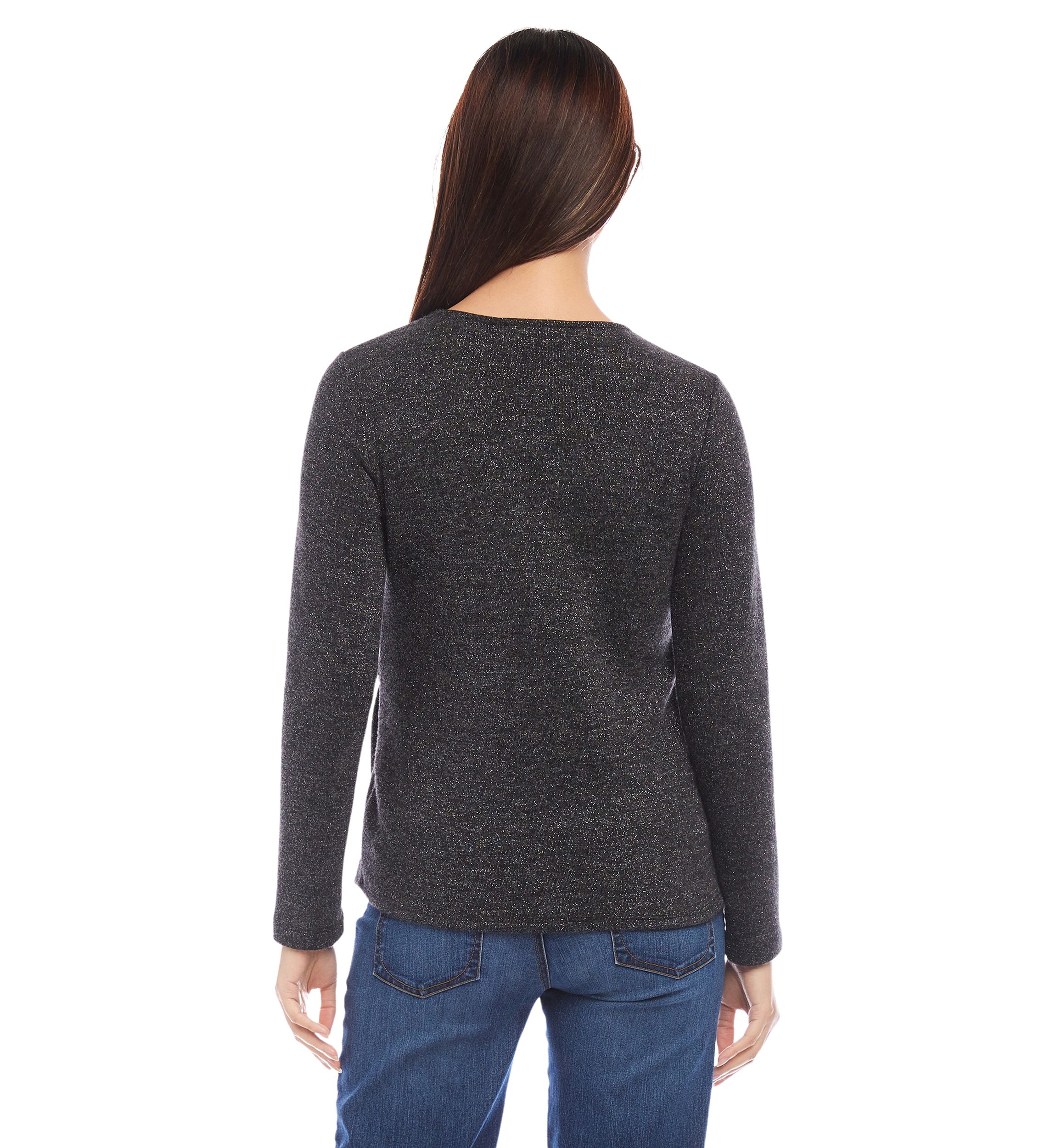 Petite Size Side Tie Metallic Top