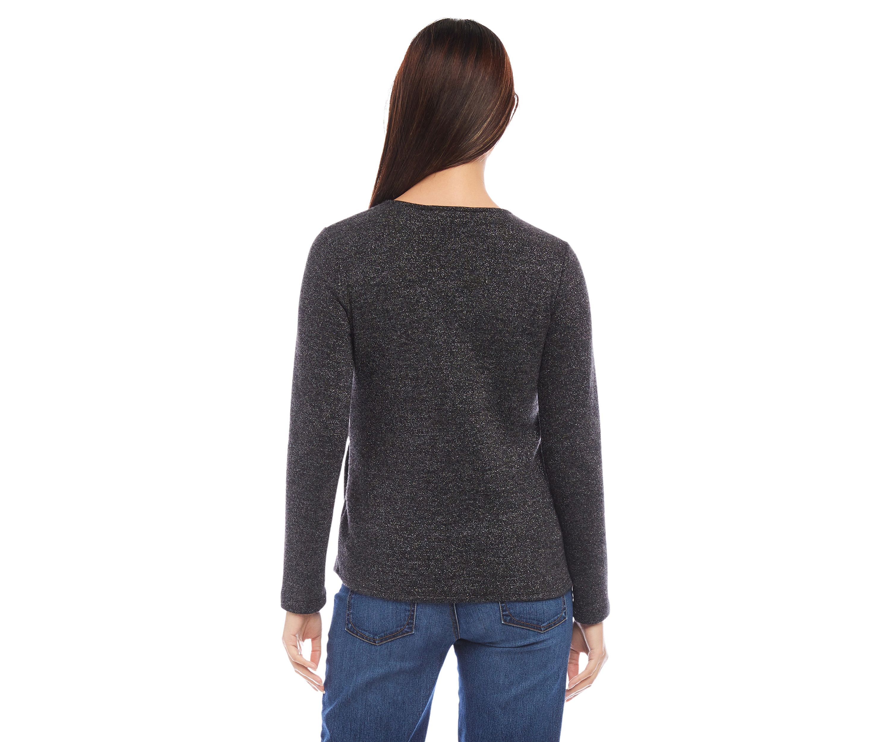 Petite Size Side Tie Metallic Top