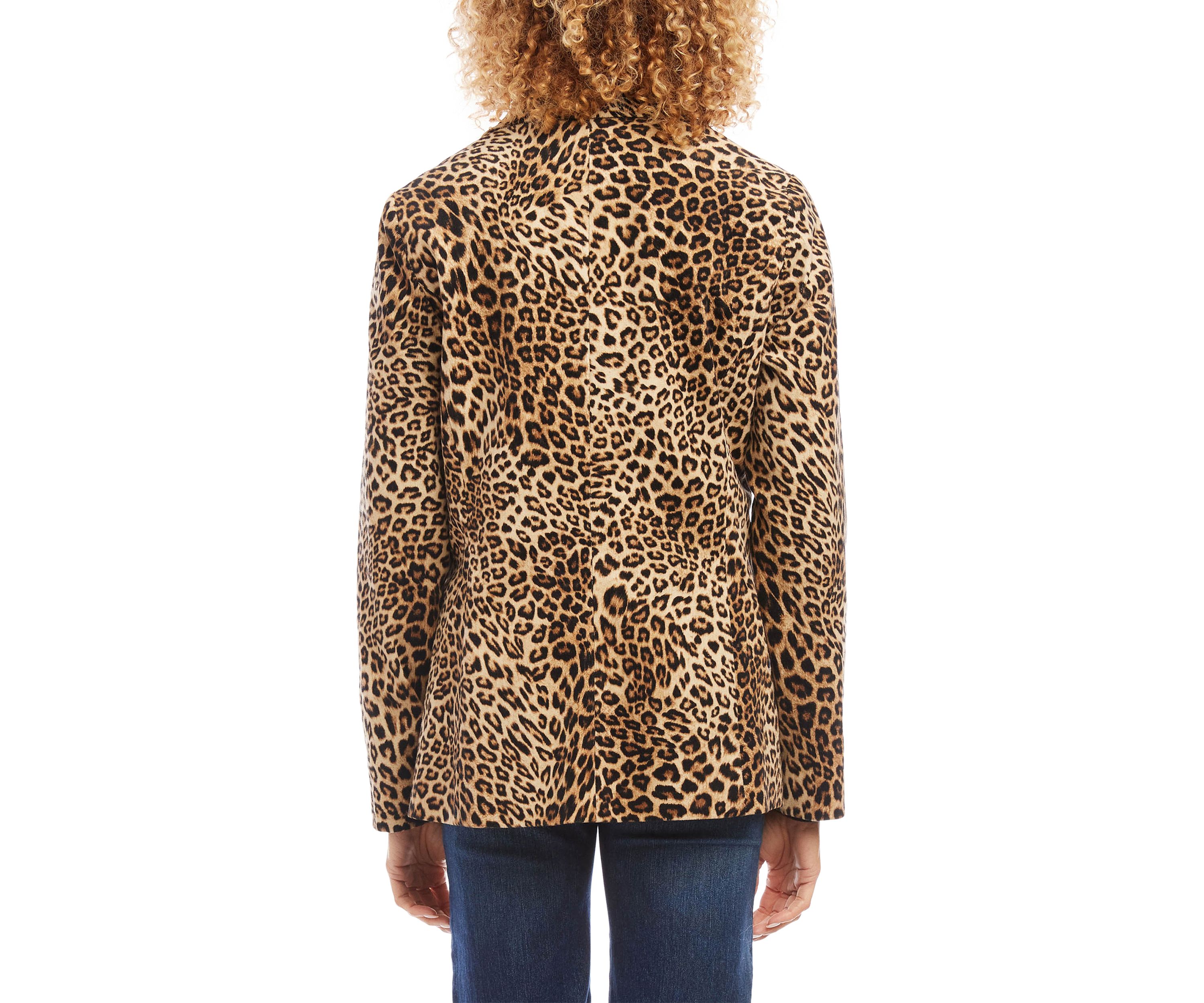 Petite Size Leopard Corduroy Jacket