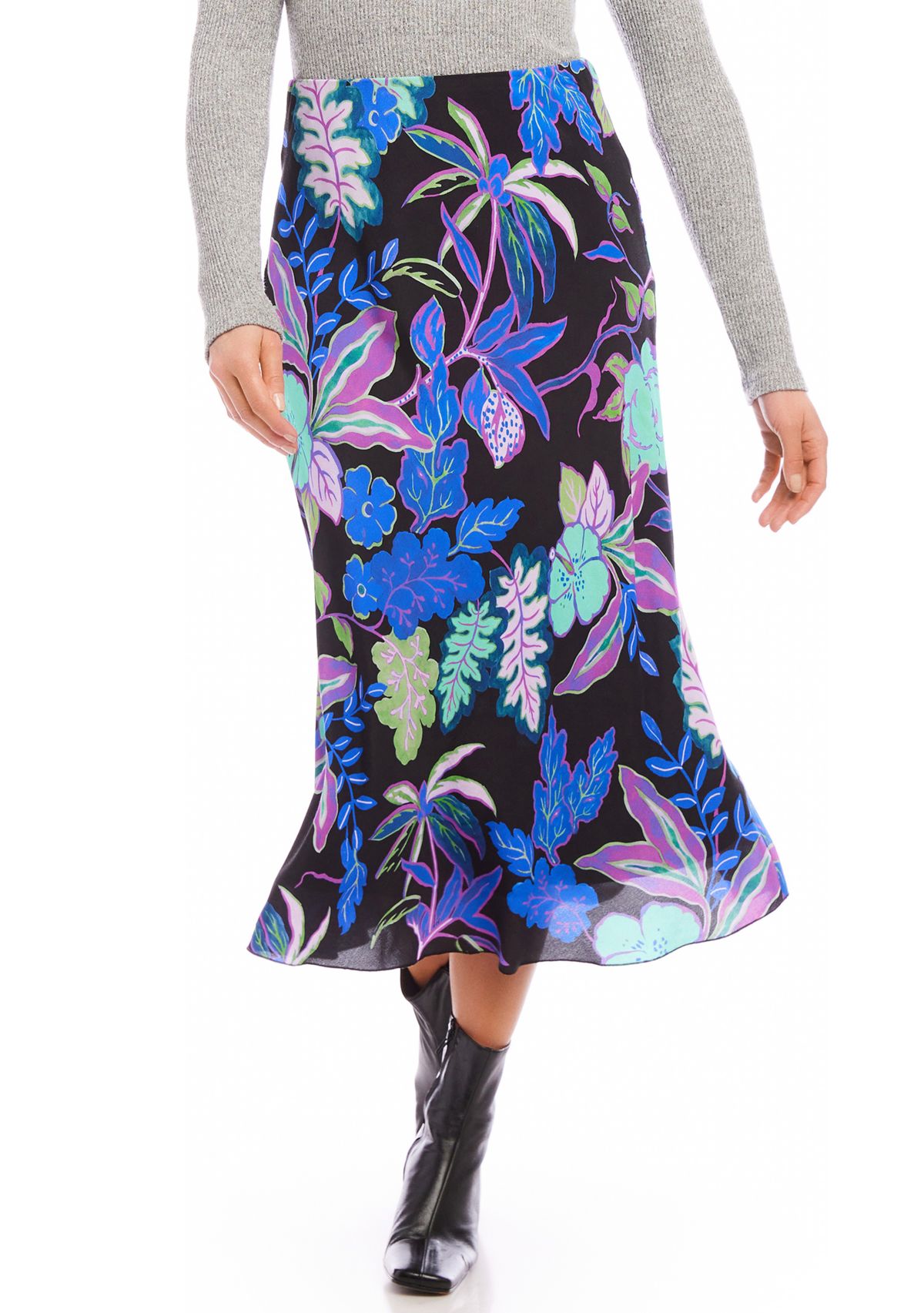 Womens Bias Cut Midi Skirt