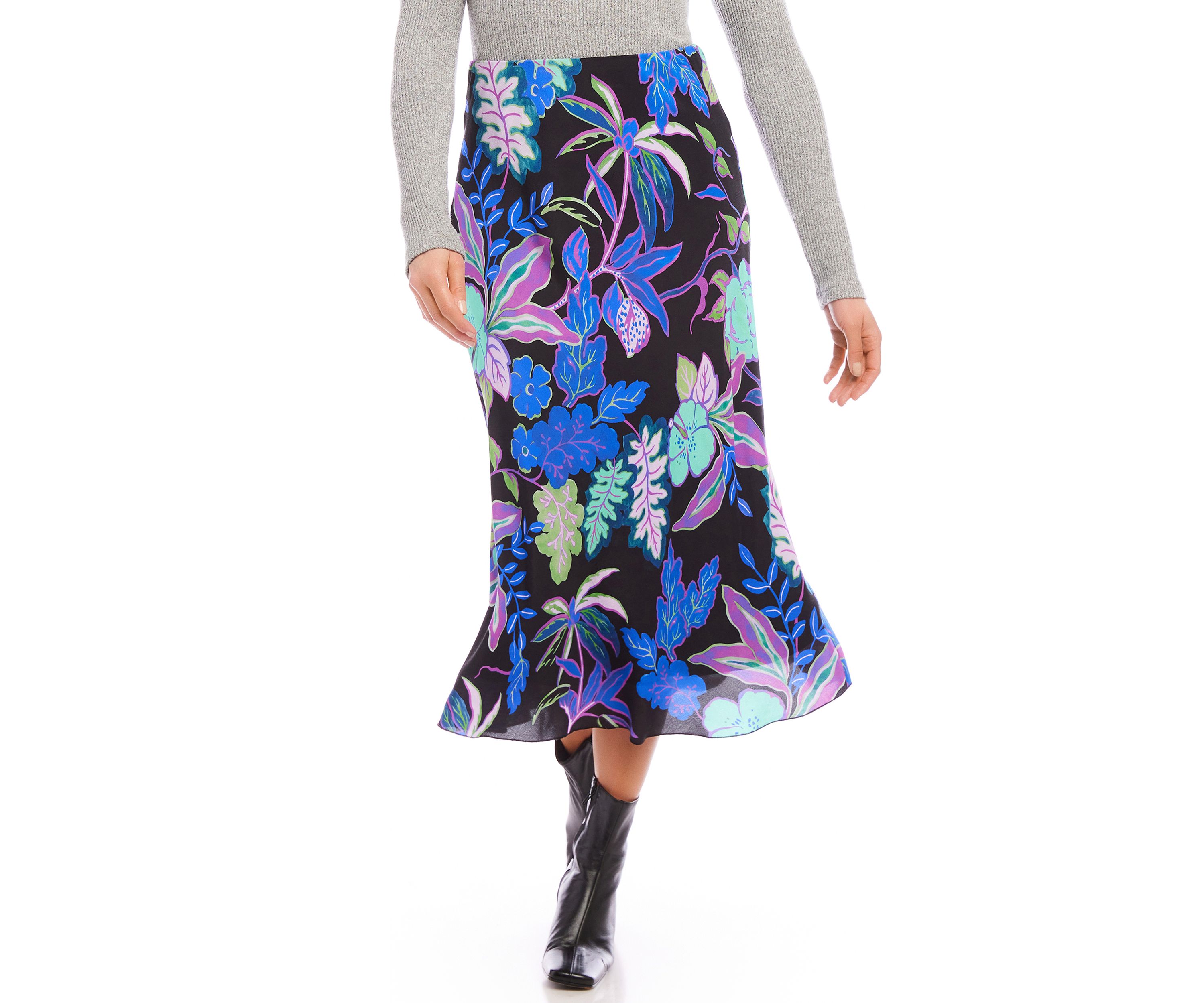 Womens Bias Cut Midi Skirt