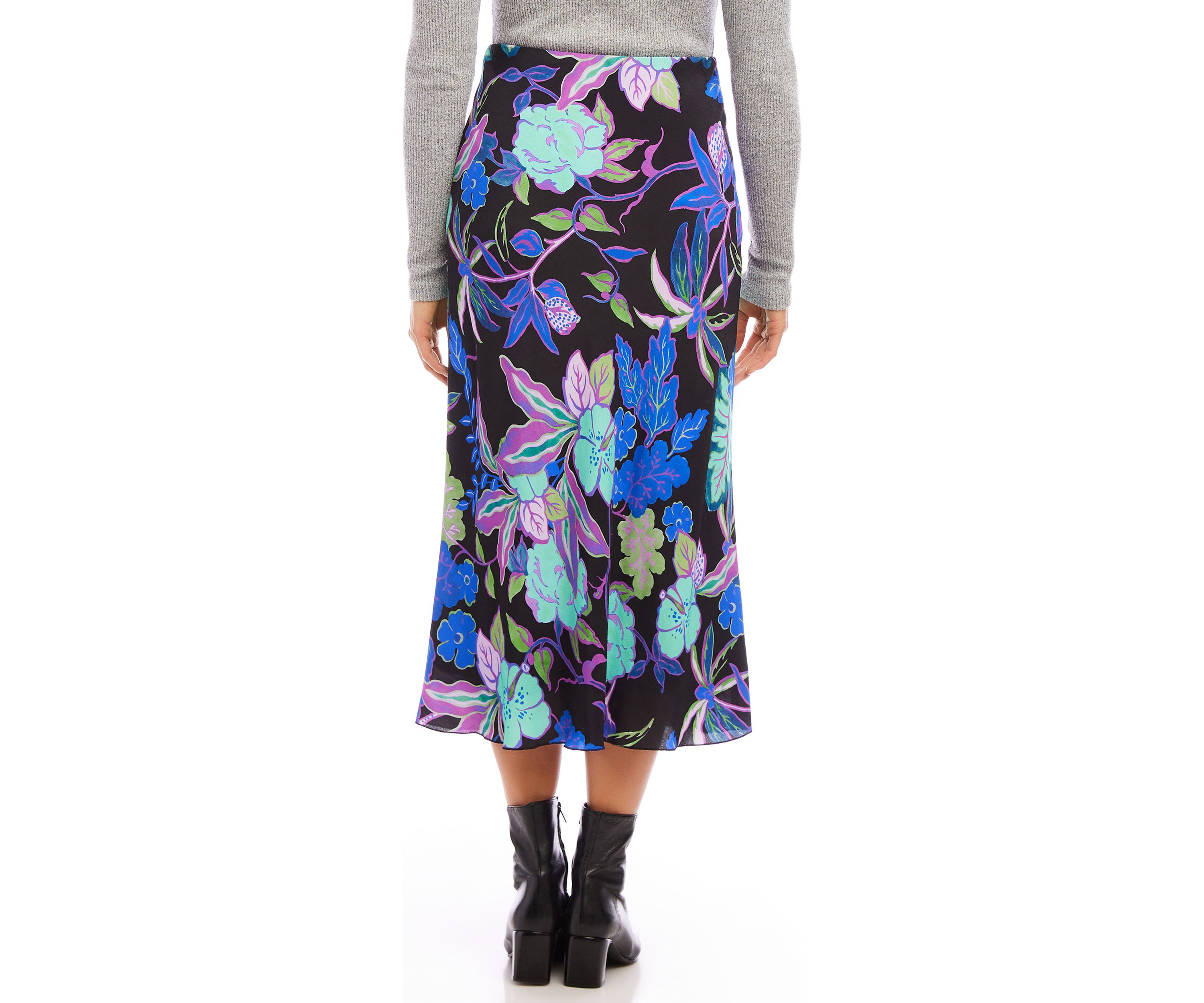 Womens Bias Cut Midi Skirt