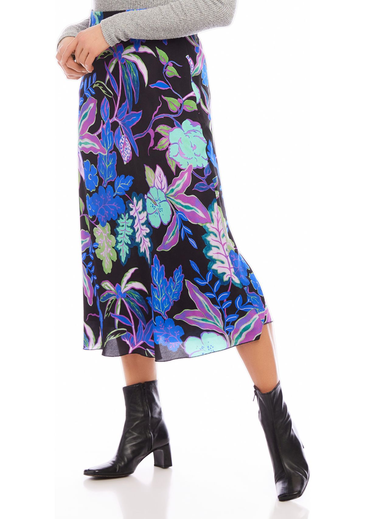 Womens Bias Cut Midi Skirt