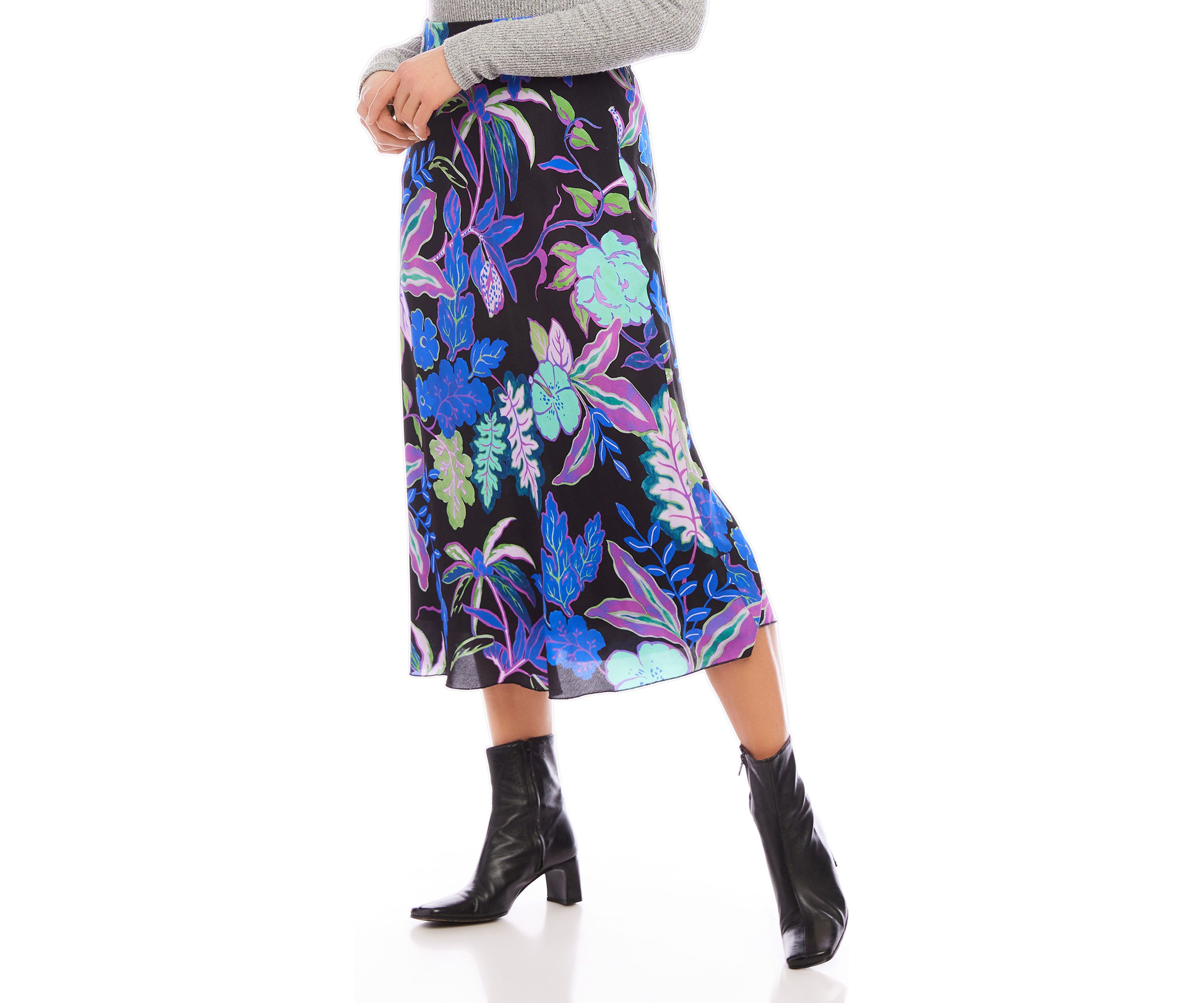 Womens Bias Cut Midi Skirt