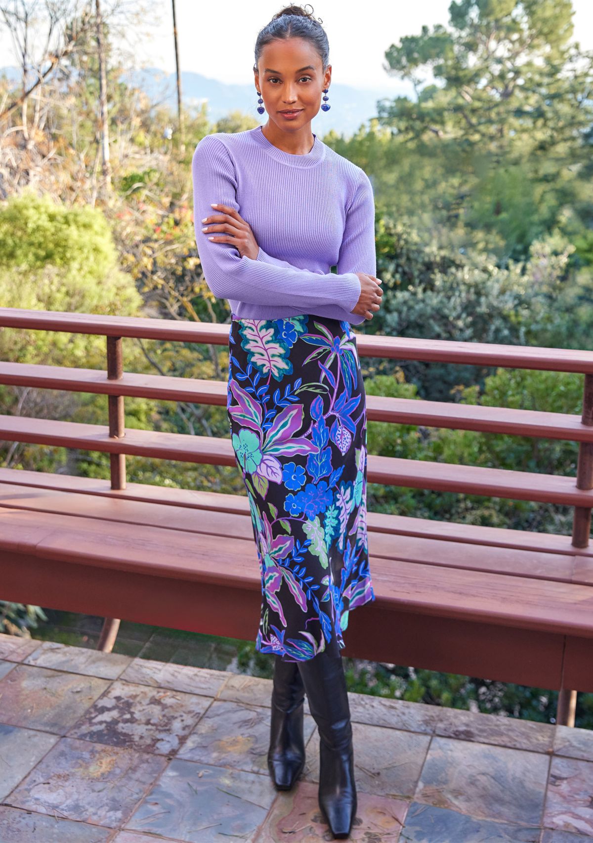 Womens Bias Cut Midi Skirt