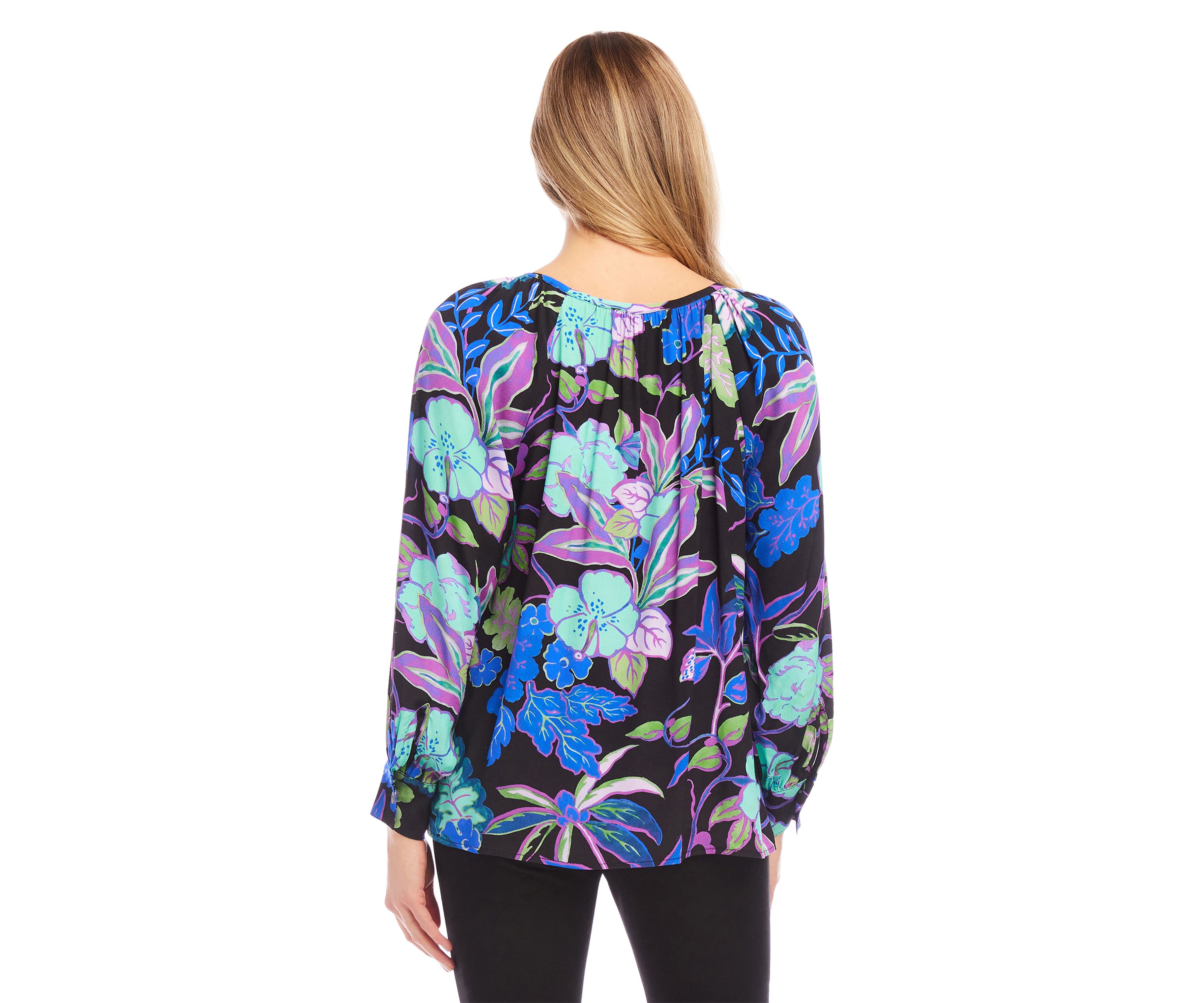 Womens Long Sleeve Peasant Top