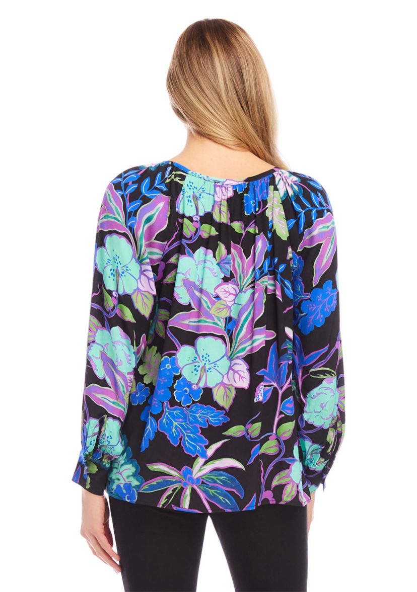 Womens Long Sleeve Peasant Top