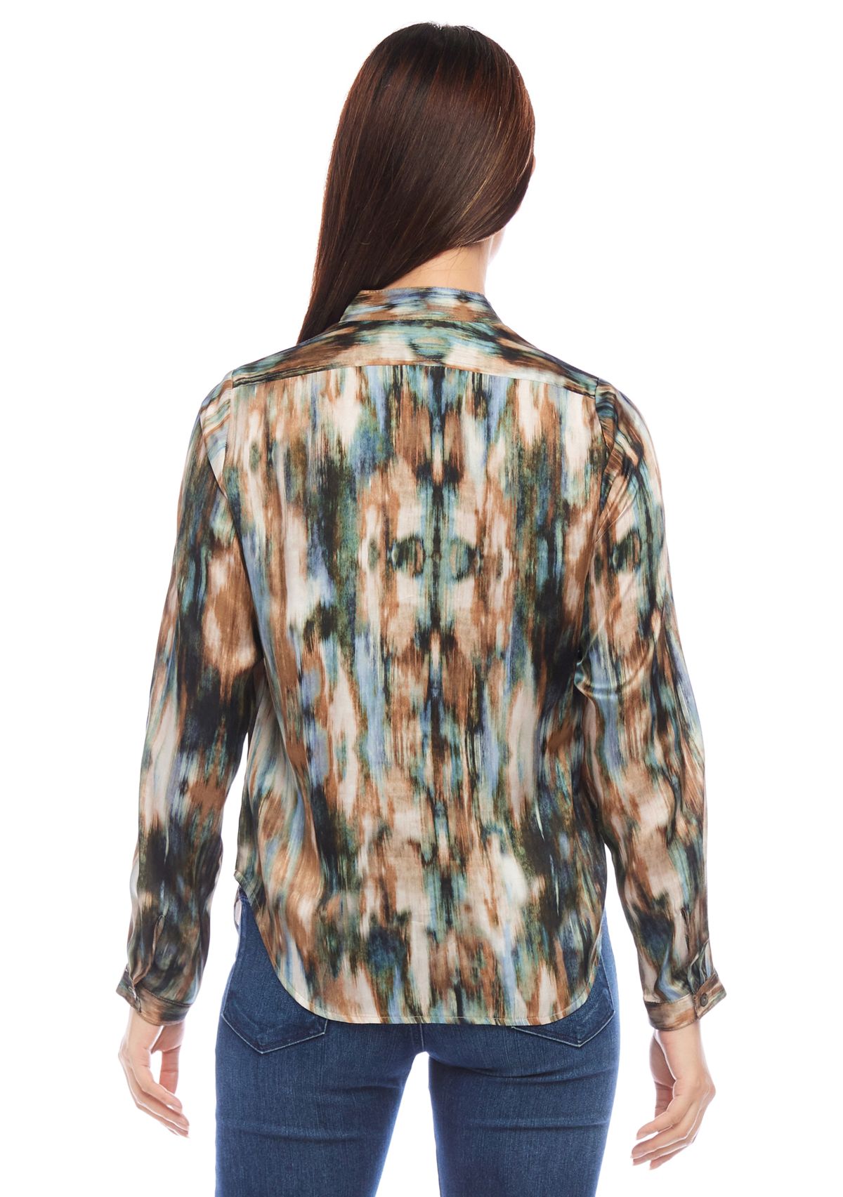 Womens Long Sleeve Placket Top