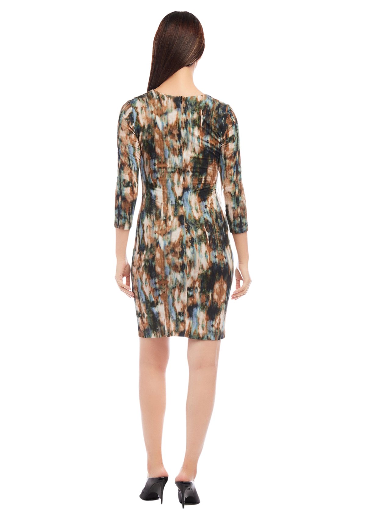 Petite Size 3/4 Sleeve Sheath Dress