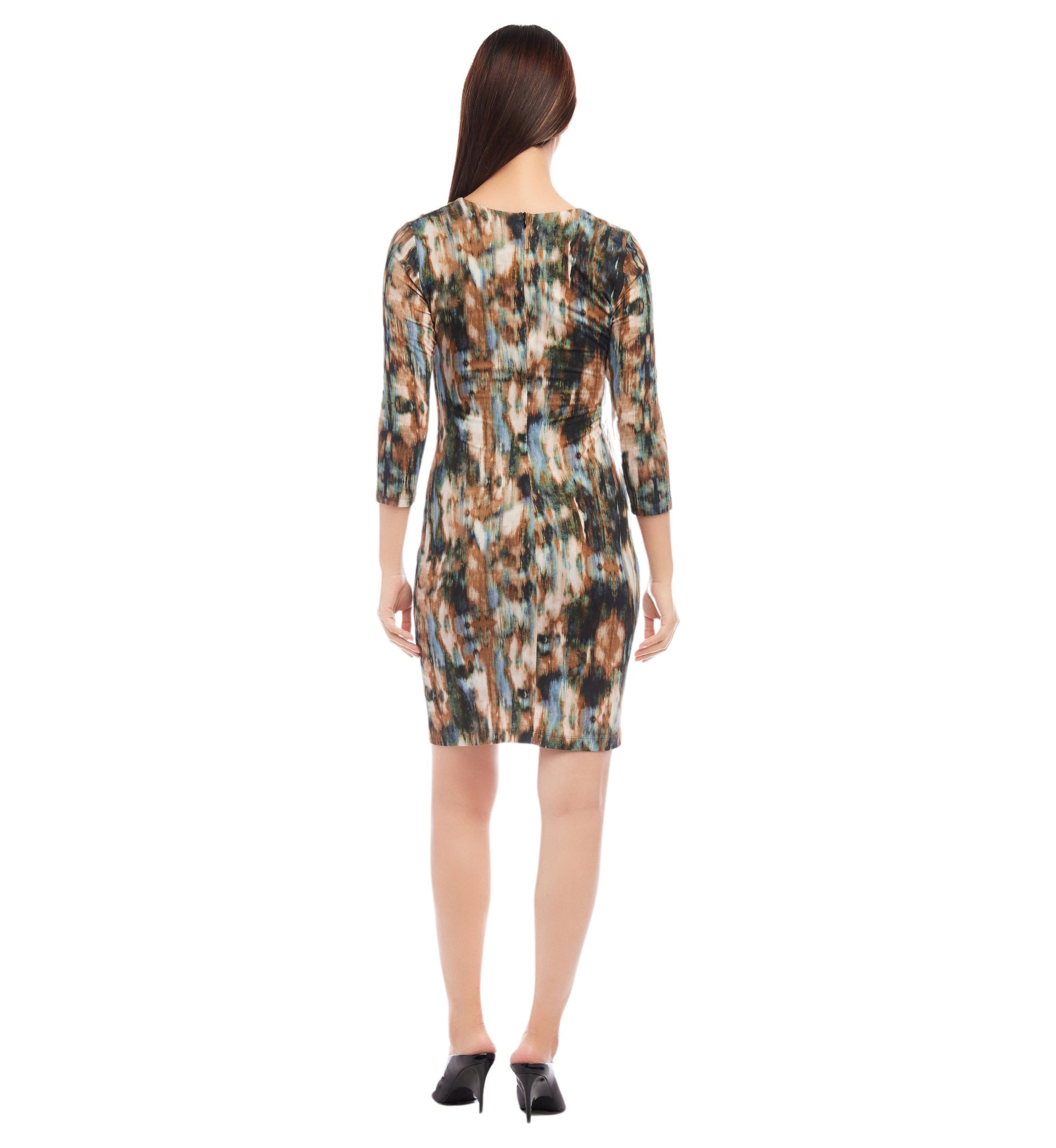 Petite Size 3/4 Sleeve Sheath Dress