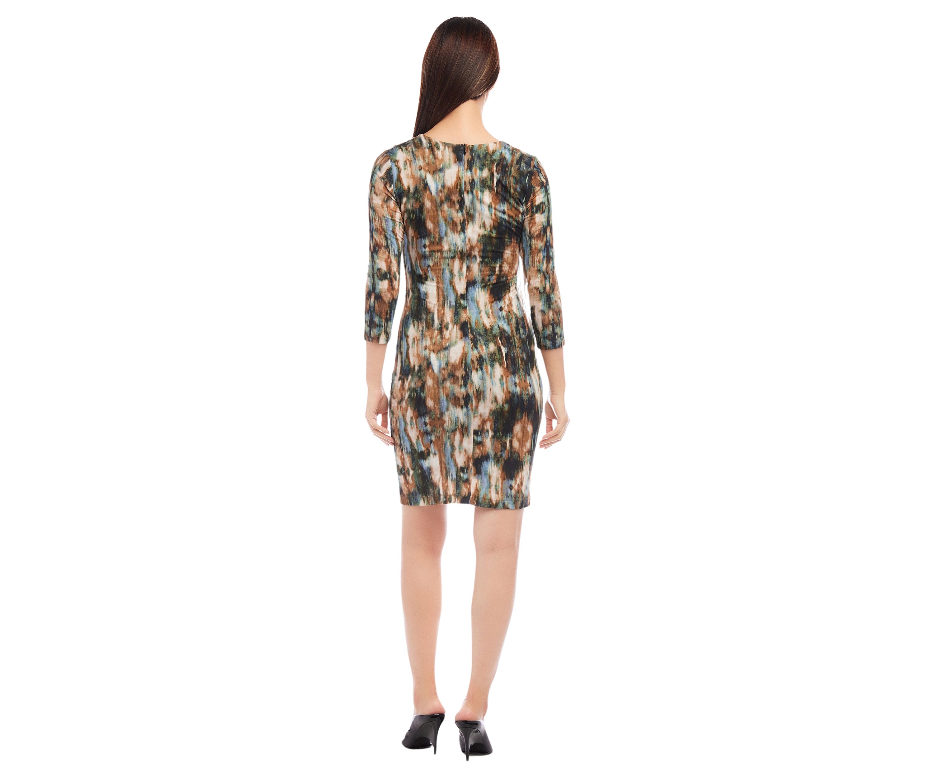Petite Size 3/4 Sleeve Sheath Dress