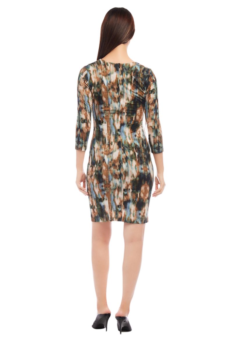 Petite Size 3/4 Sleeve Sheath Dress