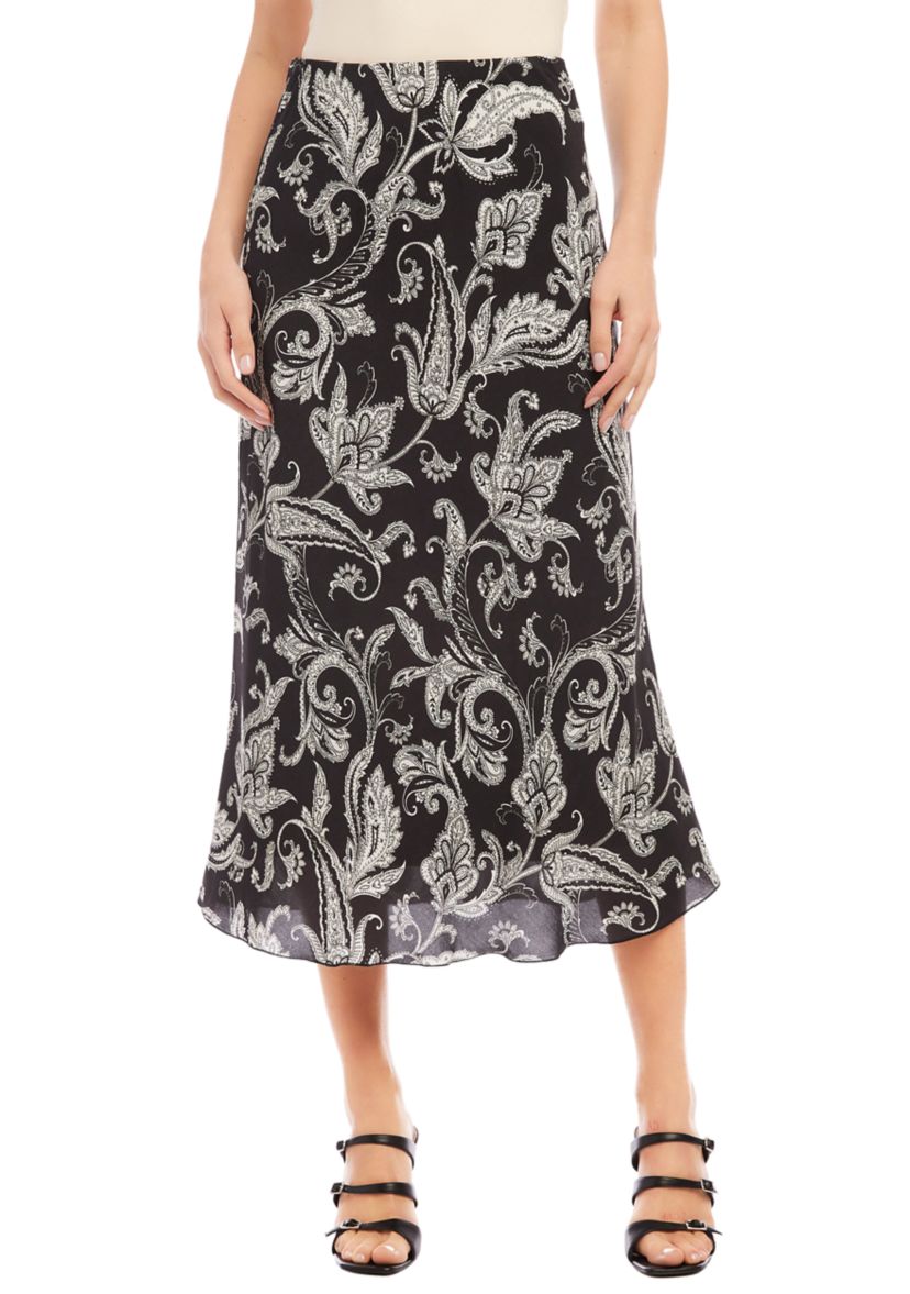 Womens Bias Cut Midi Skirt