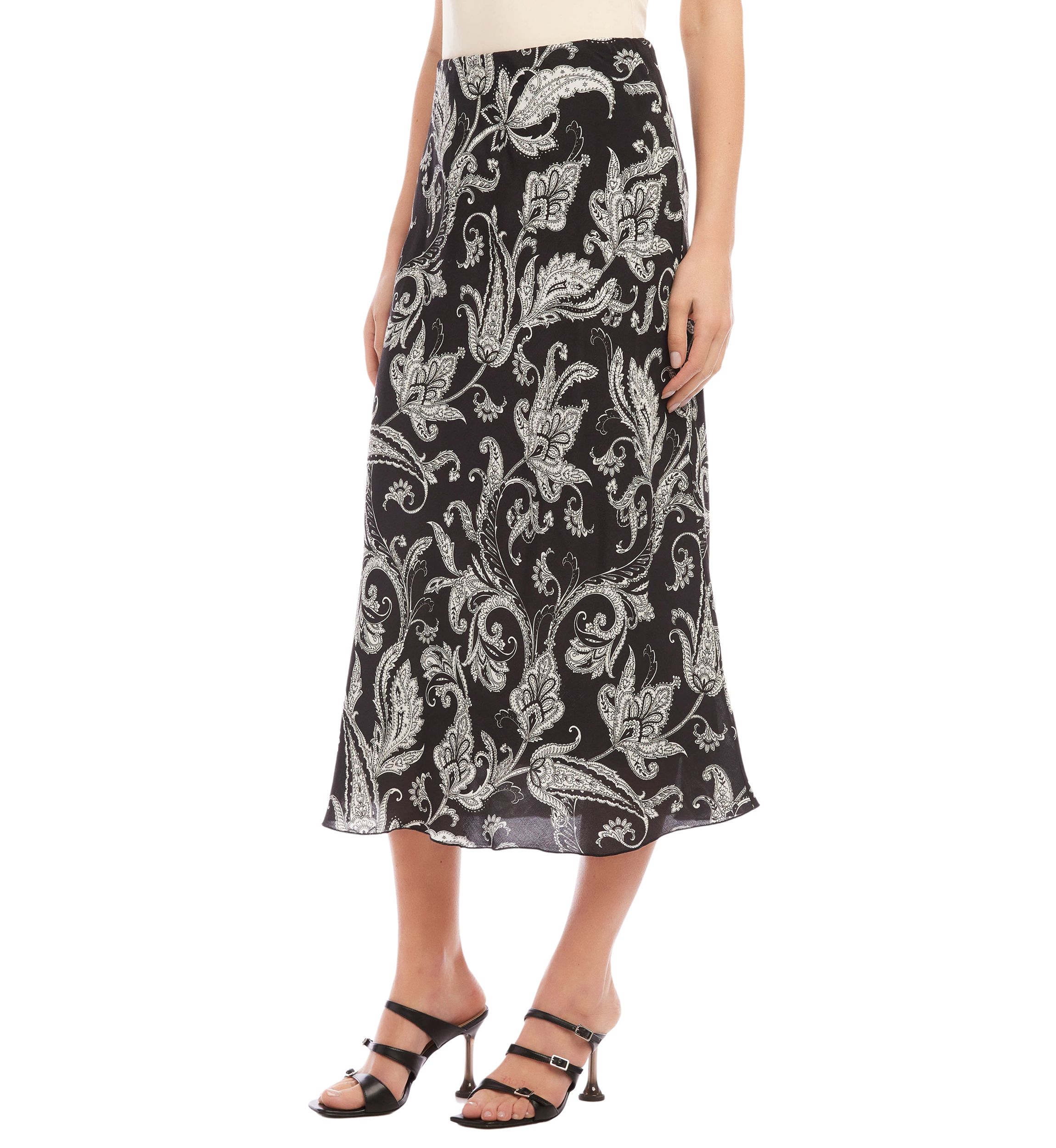 Womens Bias Cut Midi Skirt