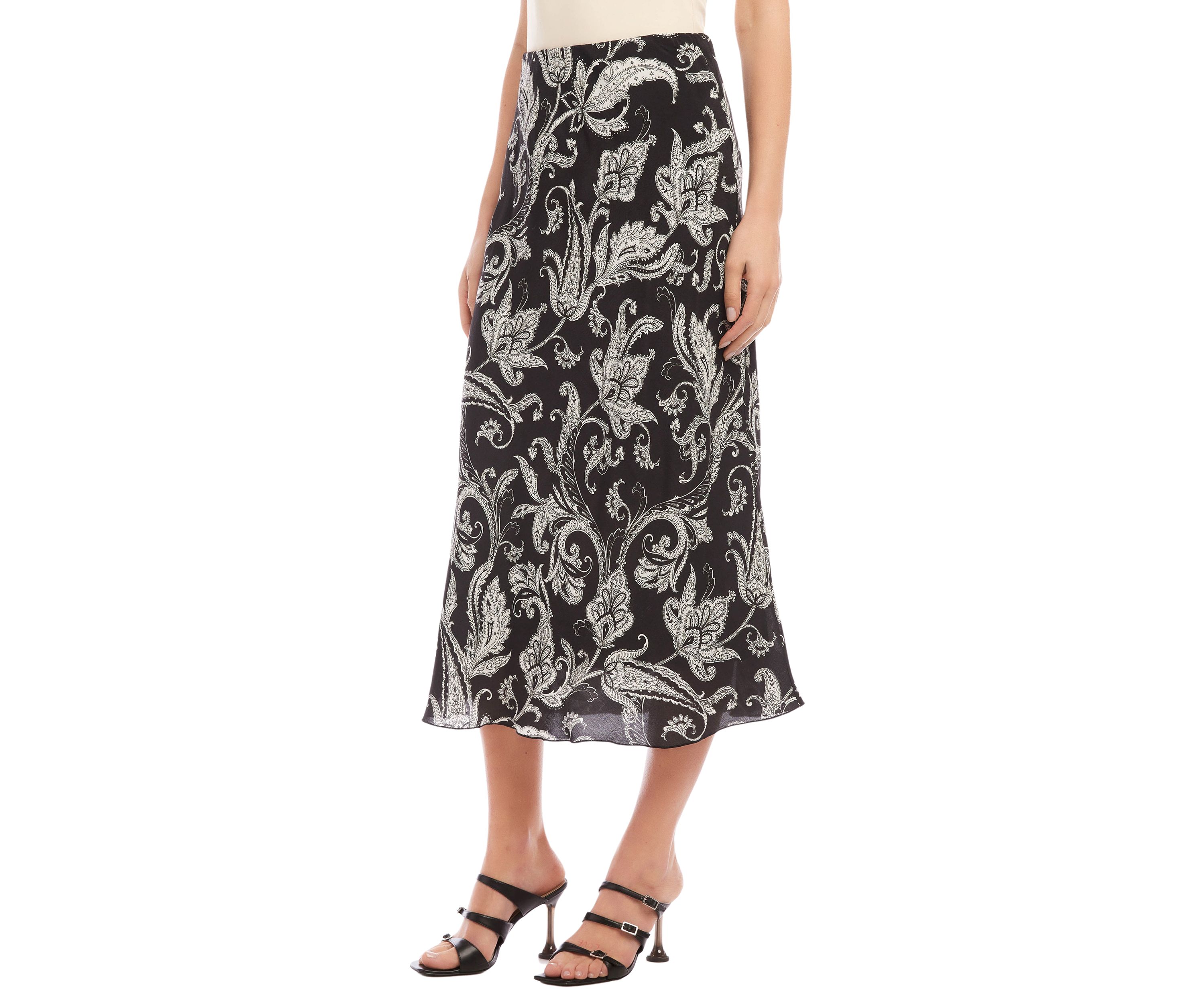 Womens Bias Cut Midi Skirt