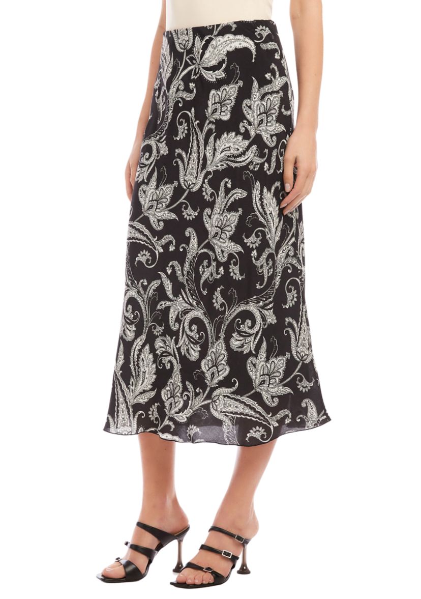 Womens Bias Cut Midi Skirt