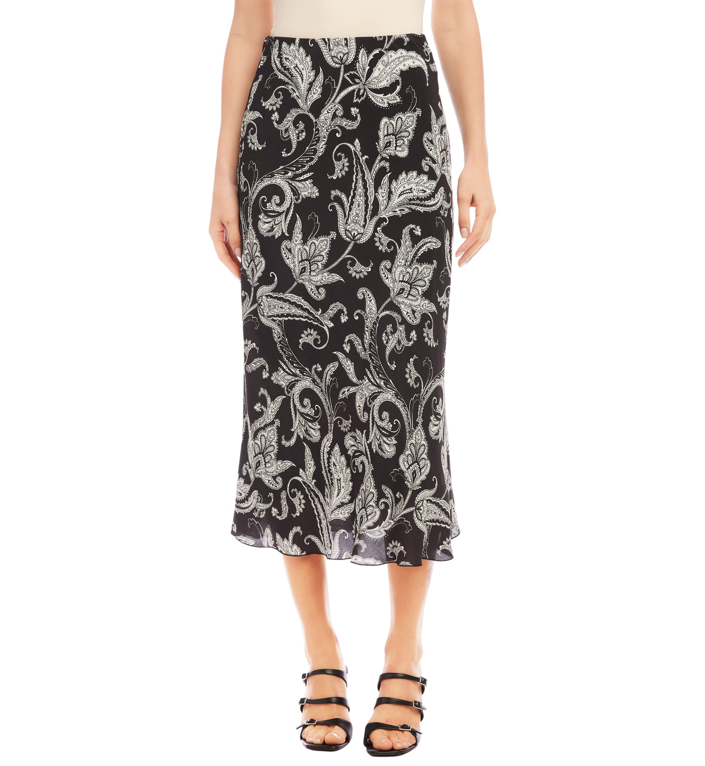 Womens Bias Cut Midi Skirt