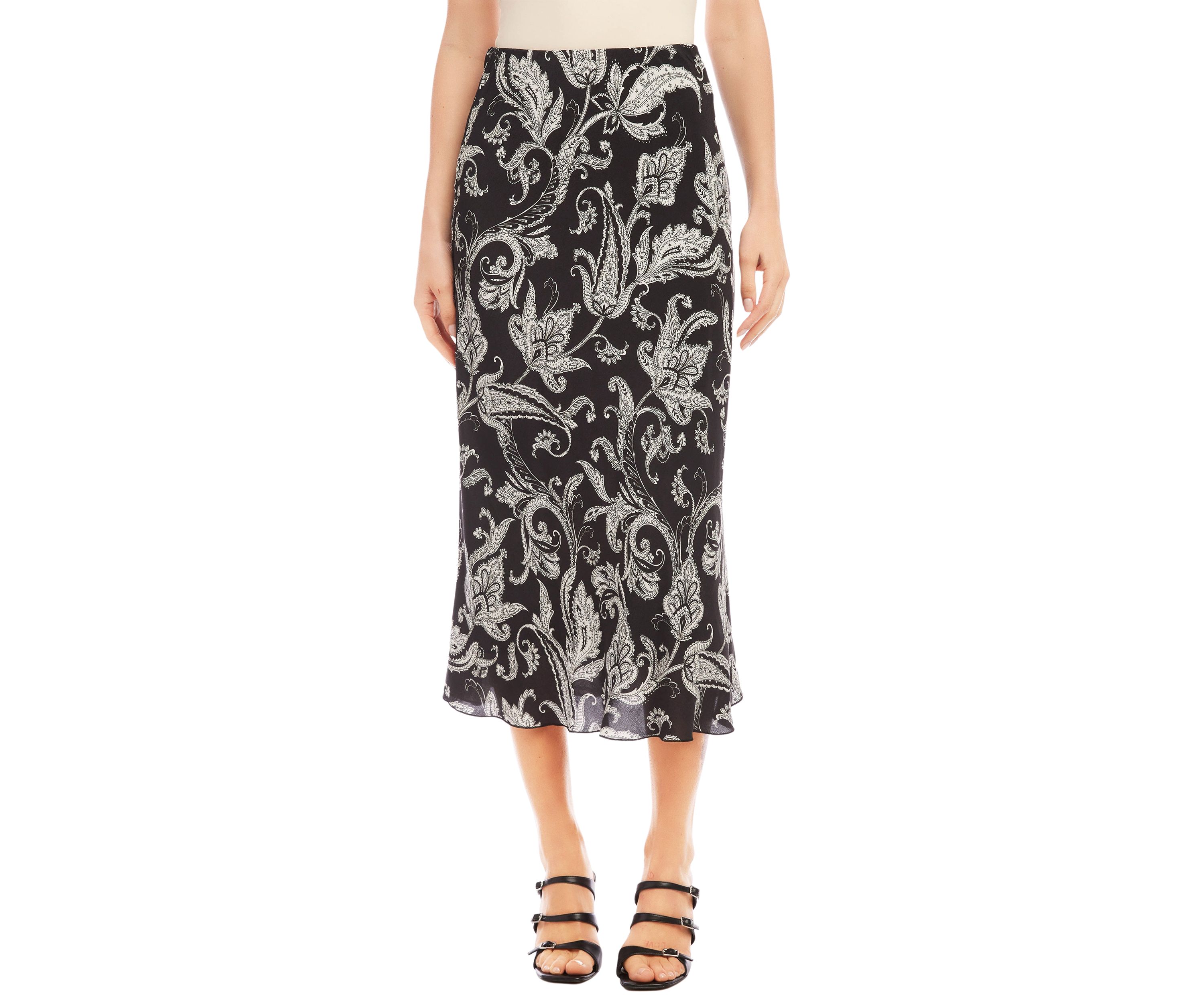 Womens Bias Cut Midi Skirt